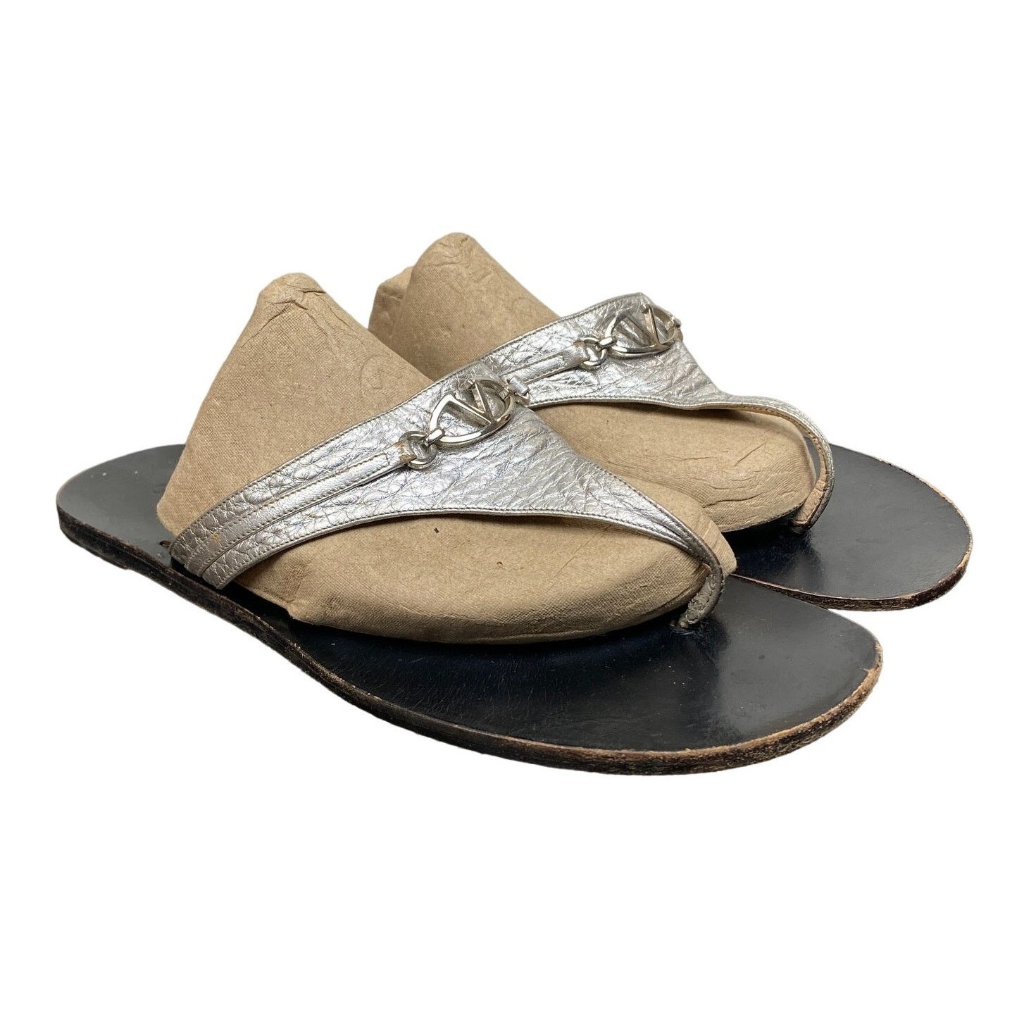 Valentino Valentino Garavani V Logo Leather Thong Sandals Women's 38.5 Size US 8.5 / IT 38.5 - 1 Thumbnail