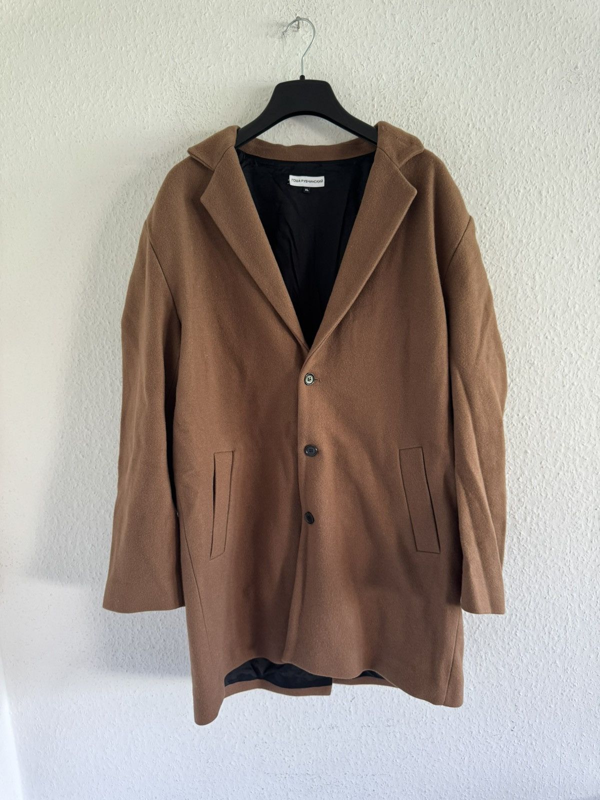 Gosha Rubchinskiy Single Breasted Brown Wool Coat Size US XL / EU 56 / 4 - 1 Thumbnail