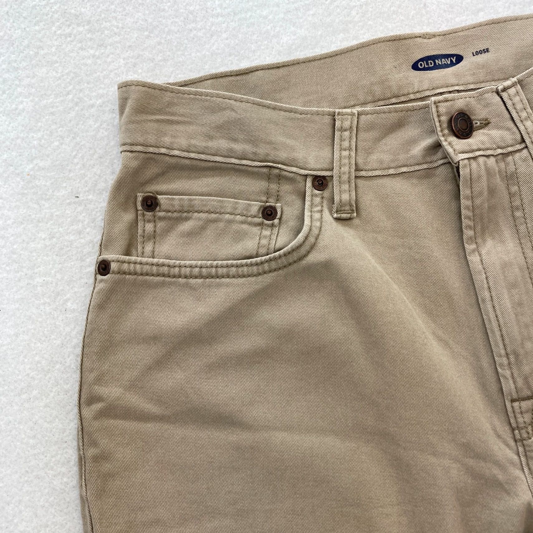Old Navy Old Navy Chino Pants Mens 30x30 Loose Relaxed Straight Khaki Beige Straight Size US 30 / EU 46 - 3 Thumbnail