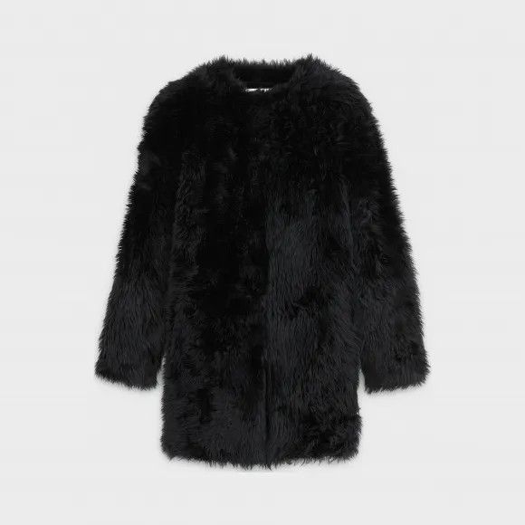 Celine o1bcso1str0924 Three-Quarter Crew Neck Coat Hairy Shearling Size XS / US 0-2 / IT 36-38 - 1 Preview