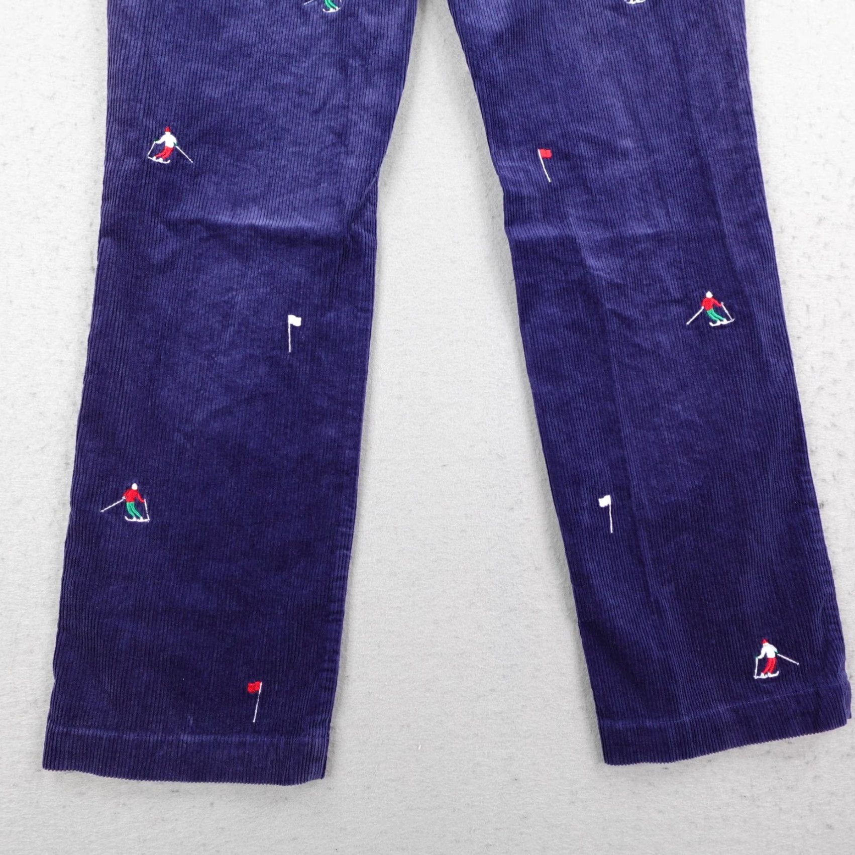 Vineyard Vines VINTAGE Vineyard Vines Pants Chino Men 35x32 Corduroy Purple Embroidered Skiers/Logo - 35 Inseam Regular Fit, Flat Front, Button Zip Closure Mens Size US 35 - 7 Thumbnail