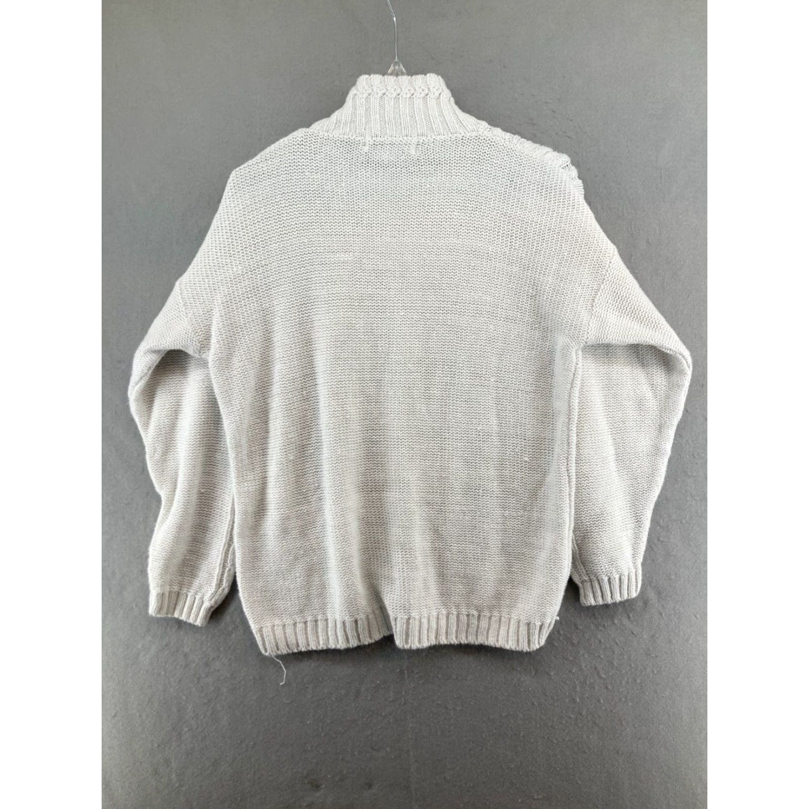 Vintage VINTAGE Casual Corner Women's Sweater Small Pullover Knit Mock Neck Cable Knit Fall Winter 90s White Mens Size S / US 4 / IT 40 - 7 Thumbnail