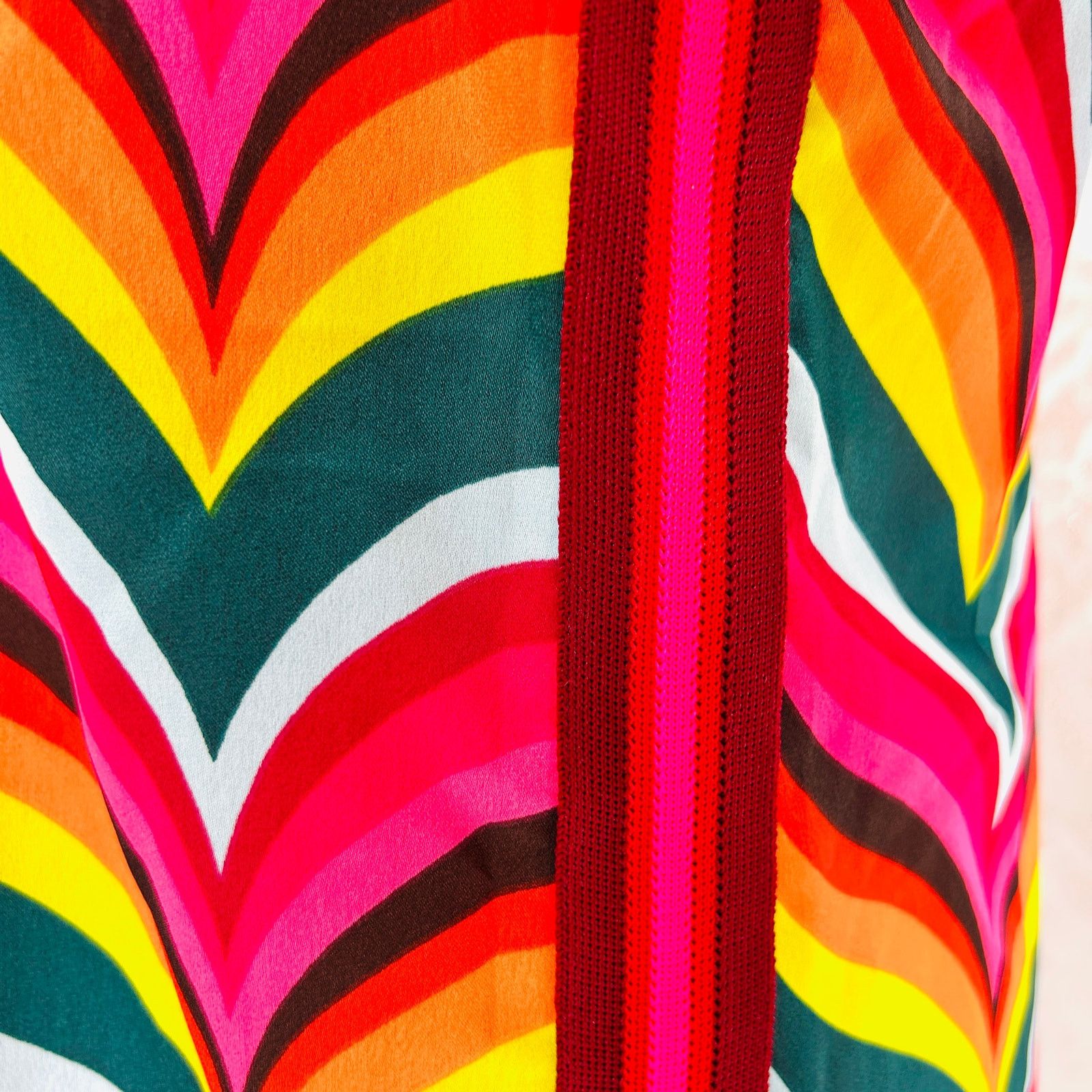 Trina Turk Trina Turk Pink Rainbow Multicolor Chevron Print Mini Dress Size S / US 4 / IT 40 - 3 Thumbnail