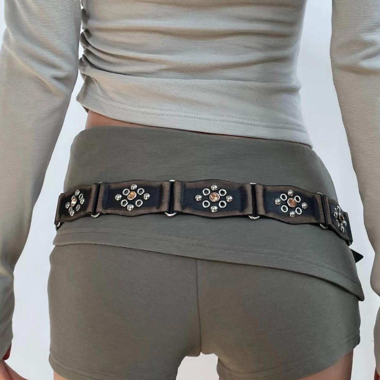 Japanese Brand Y2K Black Chunky Oversized Buckle Boho Belt Size ONE SIZE - 2 Thumbnail