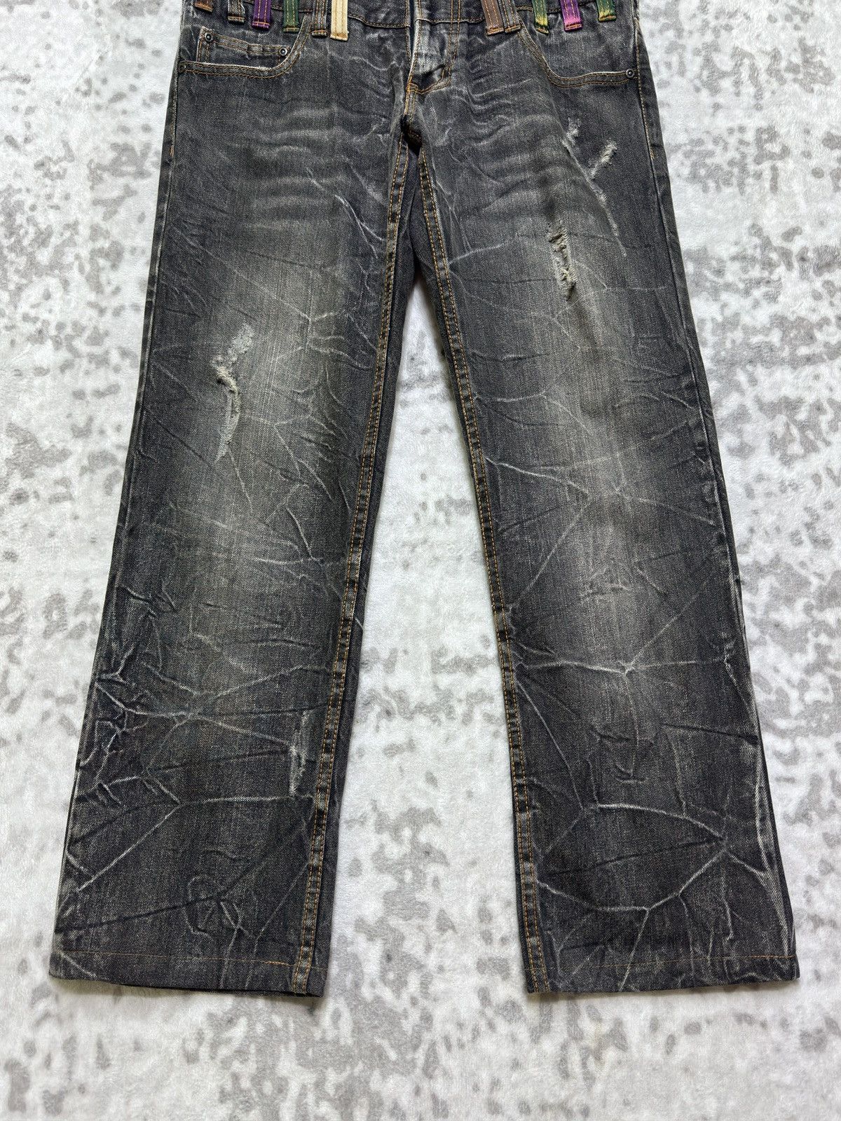 Hysteric Glamour Vintage Y2K Nylaus Double Waist Acid Wash Distressed Denim Size US 31 - 6 Thumbnail