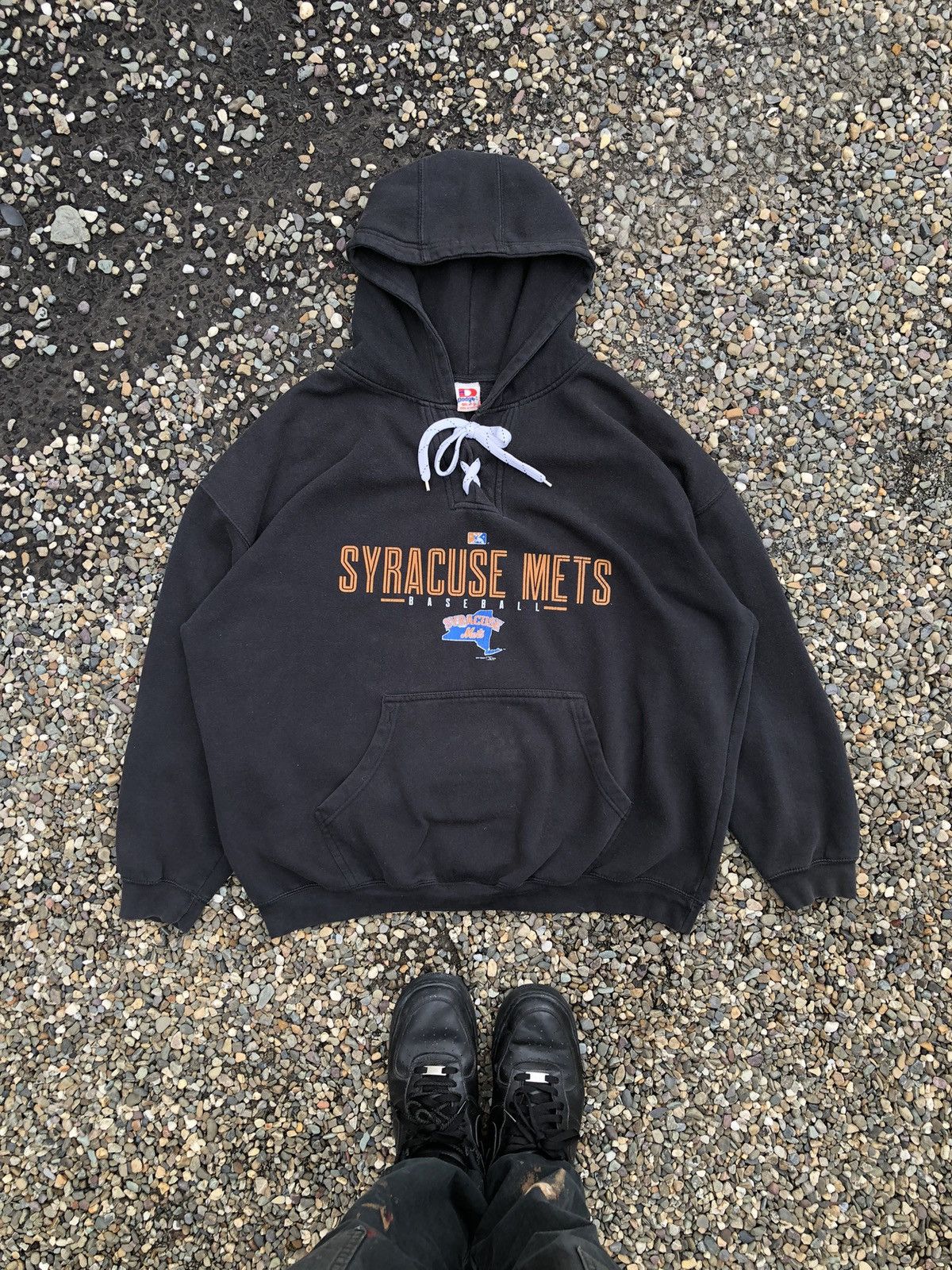 MLB × Vintage 2019 Syracuse Mets Minor League Baseball Hooded Sweatshirt Size US XXL / EU 58 / 5 - 1 Thumbnail