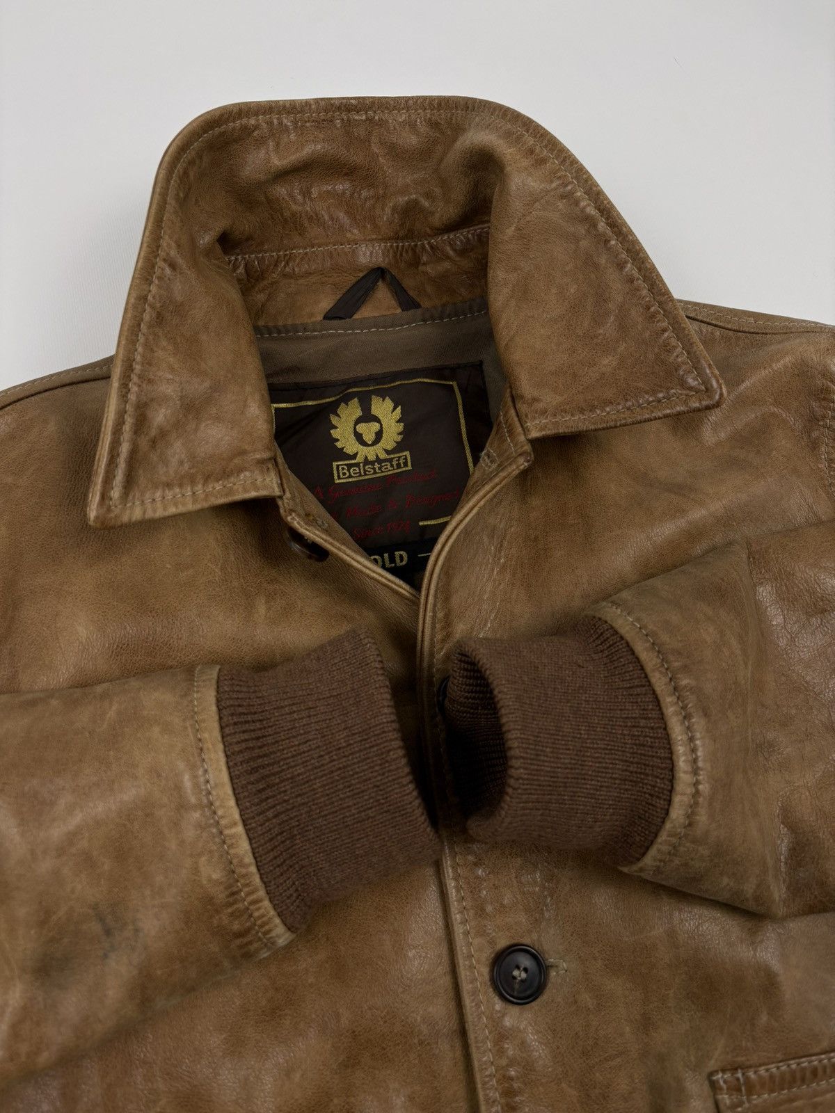 Belstaff Rare "The Aviator" A1 Leather Gold Label Biker Prince Archive Special Edition Bomber Racer Jacket Size US M / EU 48-50 / 2 - 18 Thumbnail