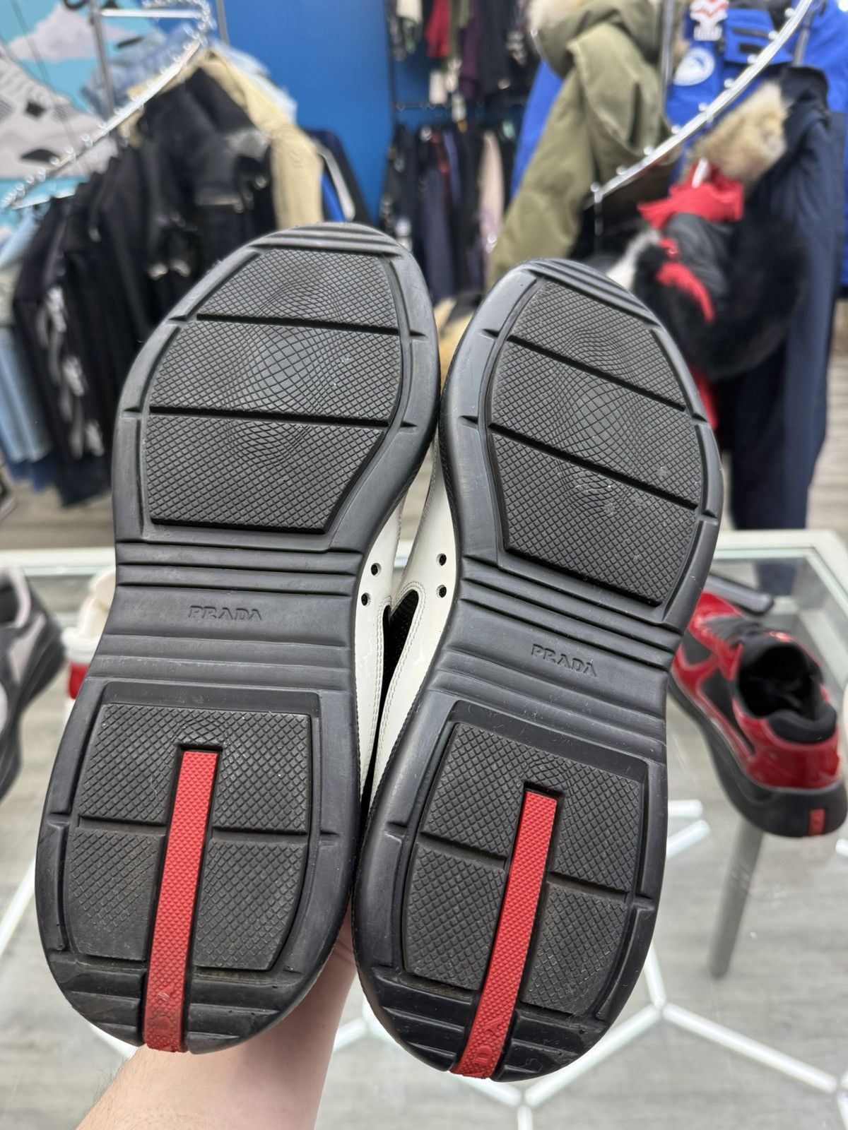 Prada Prada Cup Sneakers - Black/Red/White Size US 9.5 / EU 42-43 - 6 Thumbnail
