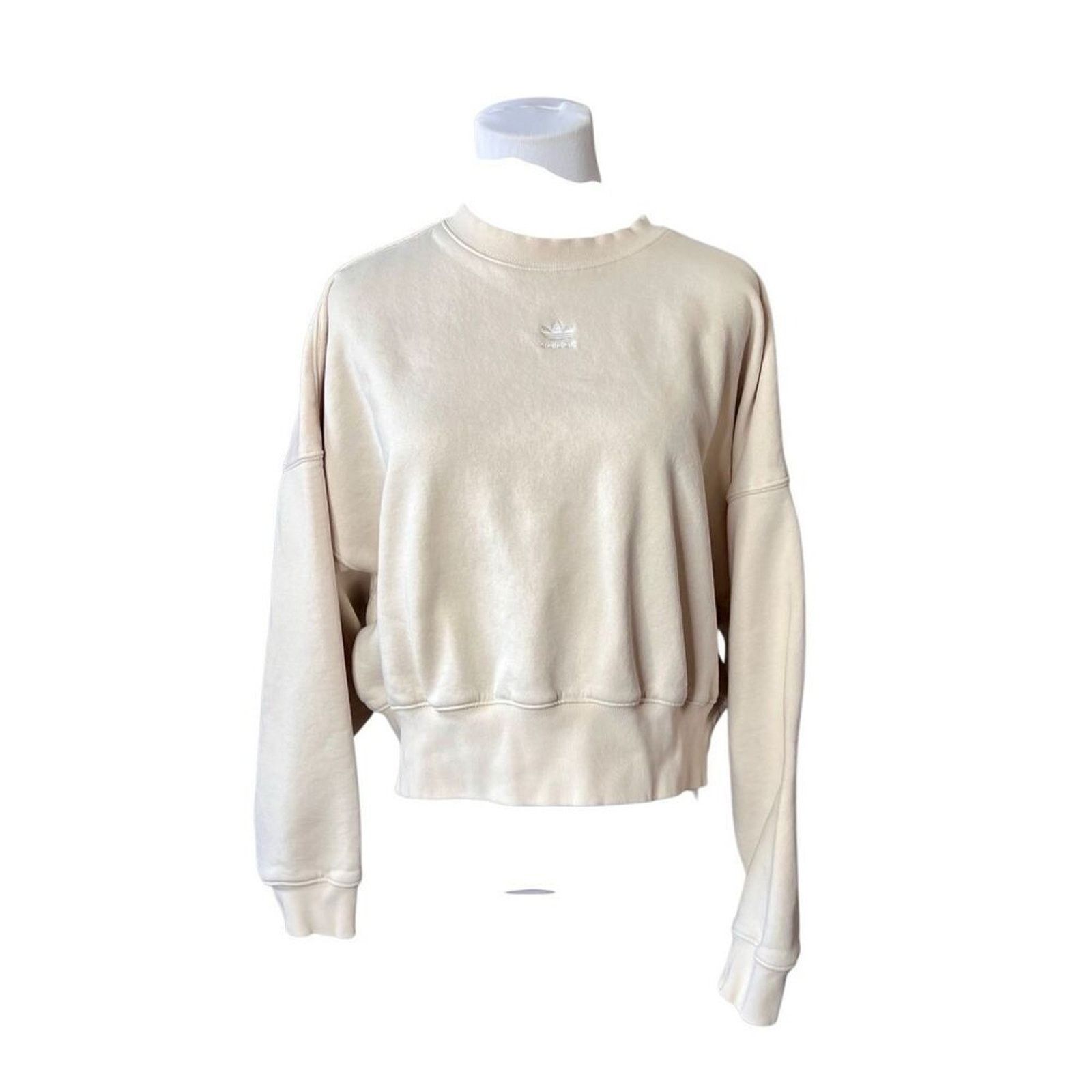 Adidas Adidas Feelcozy Essential Logo Sweatshirt 8 Cream Loose Fit Size M / US 6-8 / IT 42-44 - 2 Thumbnail