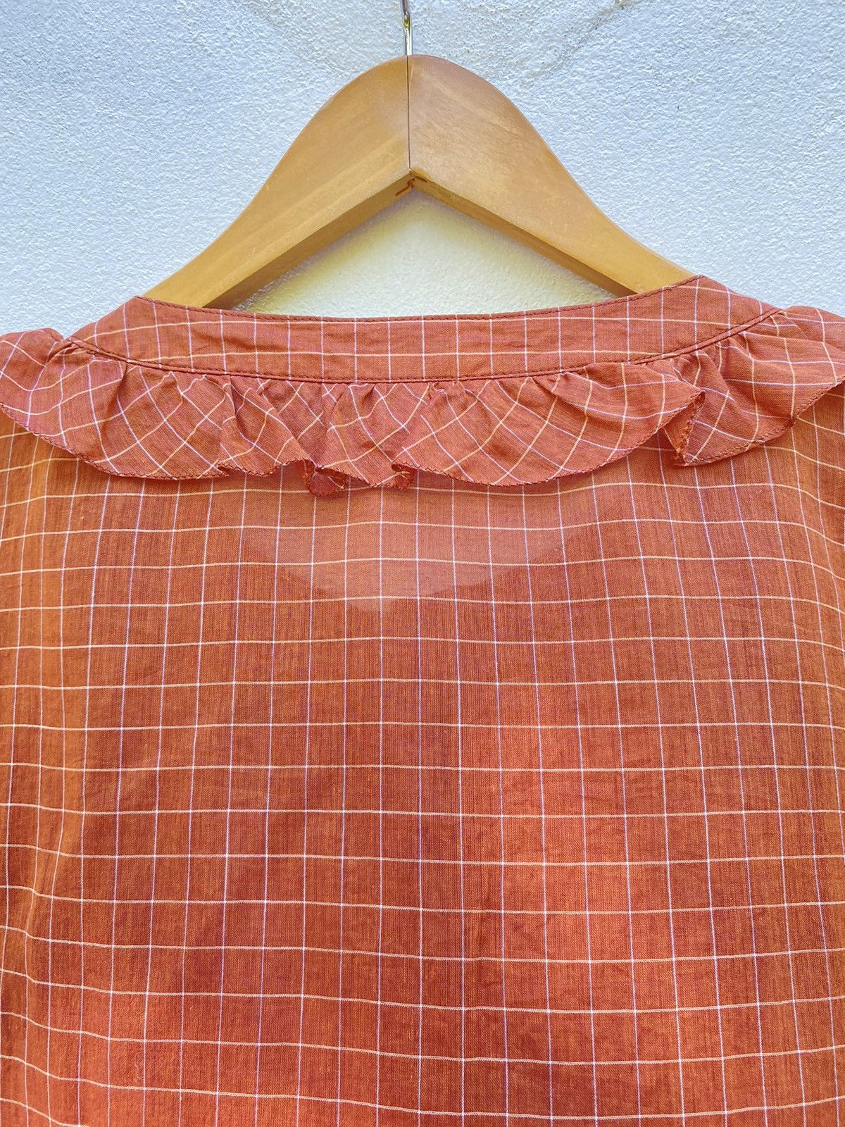 Chloe Chloe Plaid Shirt with Round Neck and Ruffles Size M / US 6-8 / IT 42-44 - 10 Thumbnail