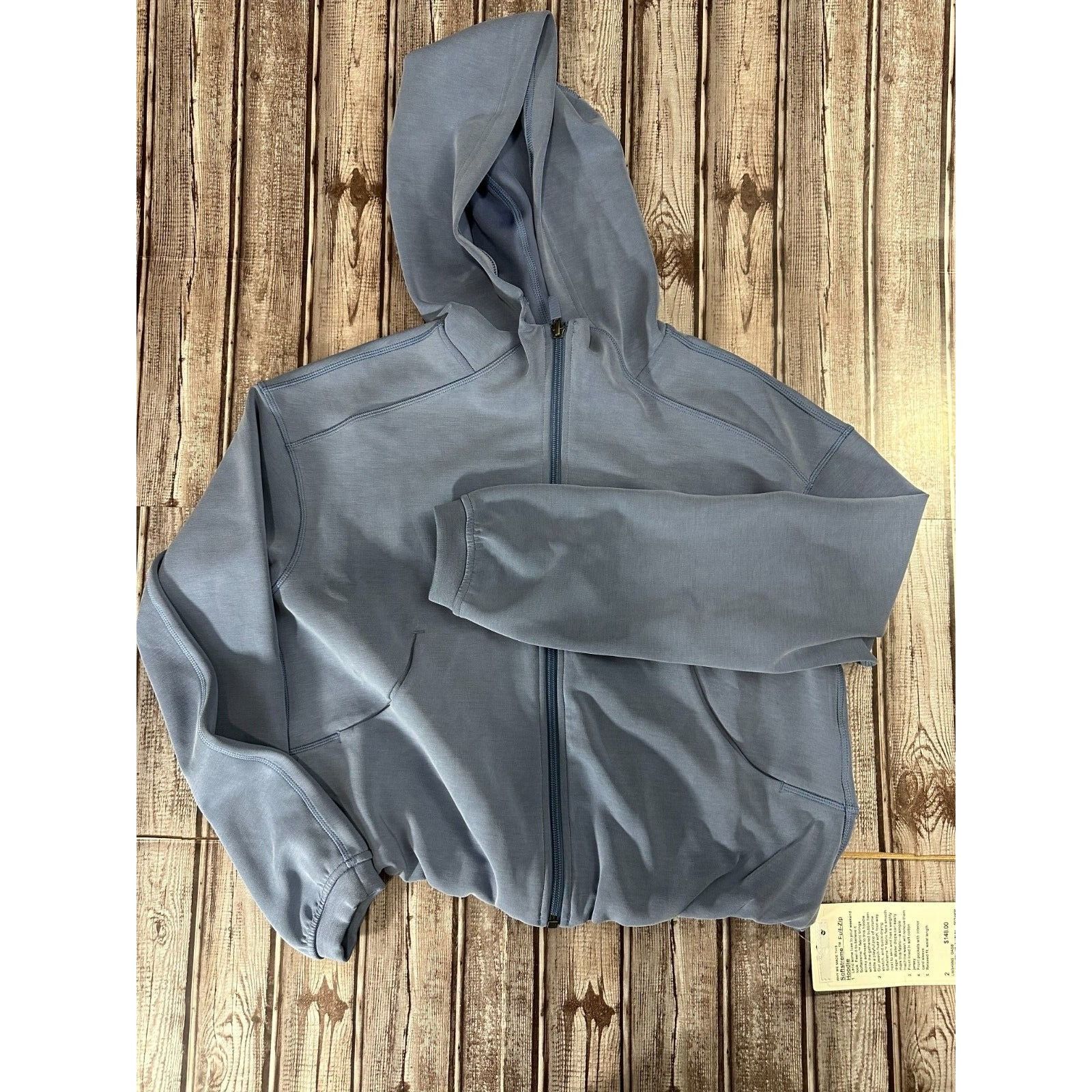 image of Lululemon Softstreme Full-Zip Hoodie Oasis Blue Size 2 NWT M, Men's