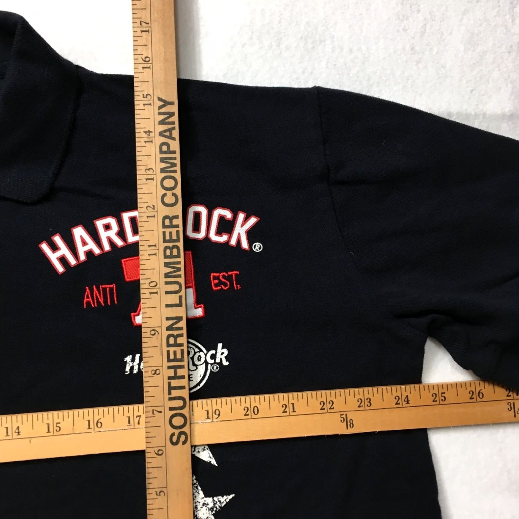 Hard Rock Cafe Hard Rock Cafe Crop Top Womens XL Dark Blue polo shirt embroidered BERLIN GERMAN Size XL / US 12-14 / IT 48-50 - 6 Thumbnail