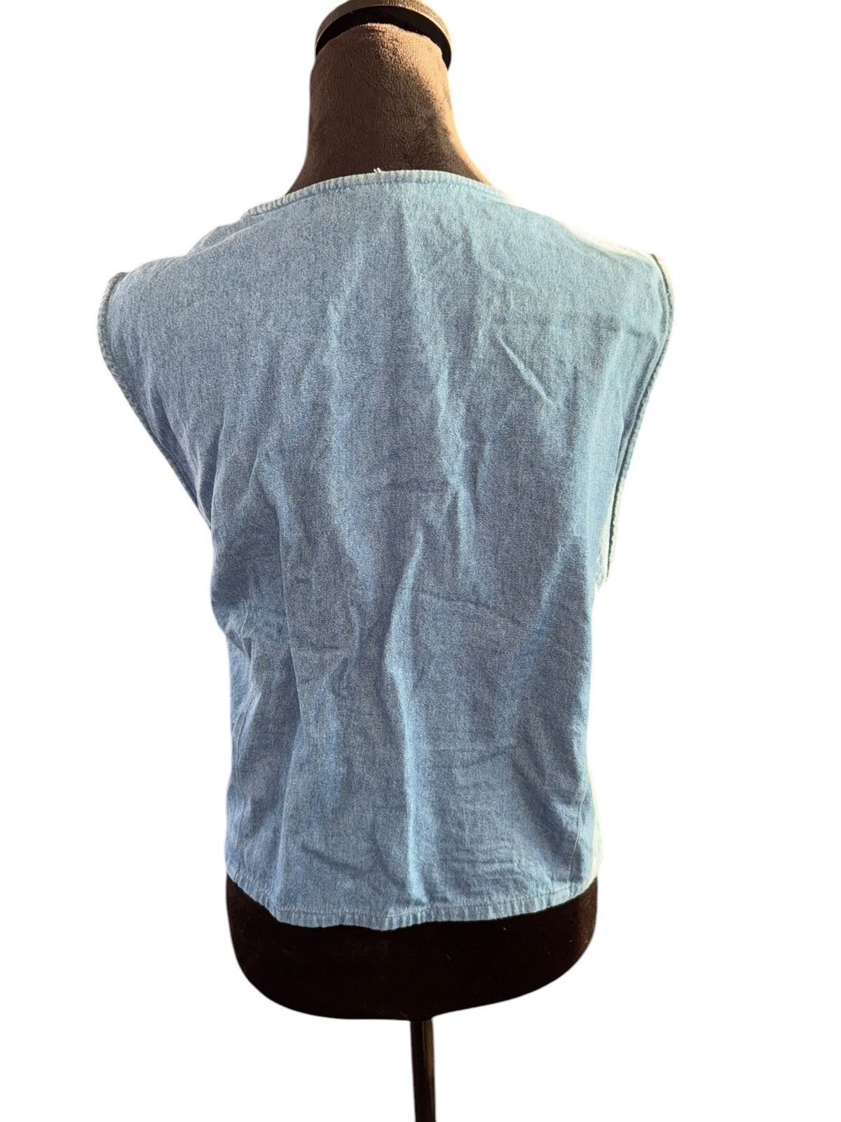 Vintage Vintage 90s Bedford Fair patchwork vest metal button denim Size XXL / US 16-18 / IT 52-54 - 4 Thumbnail