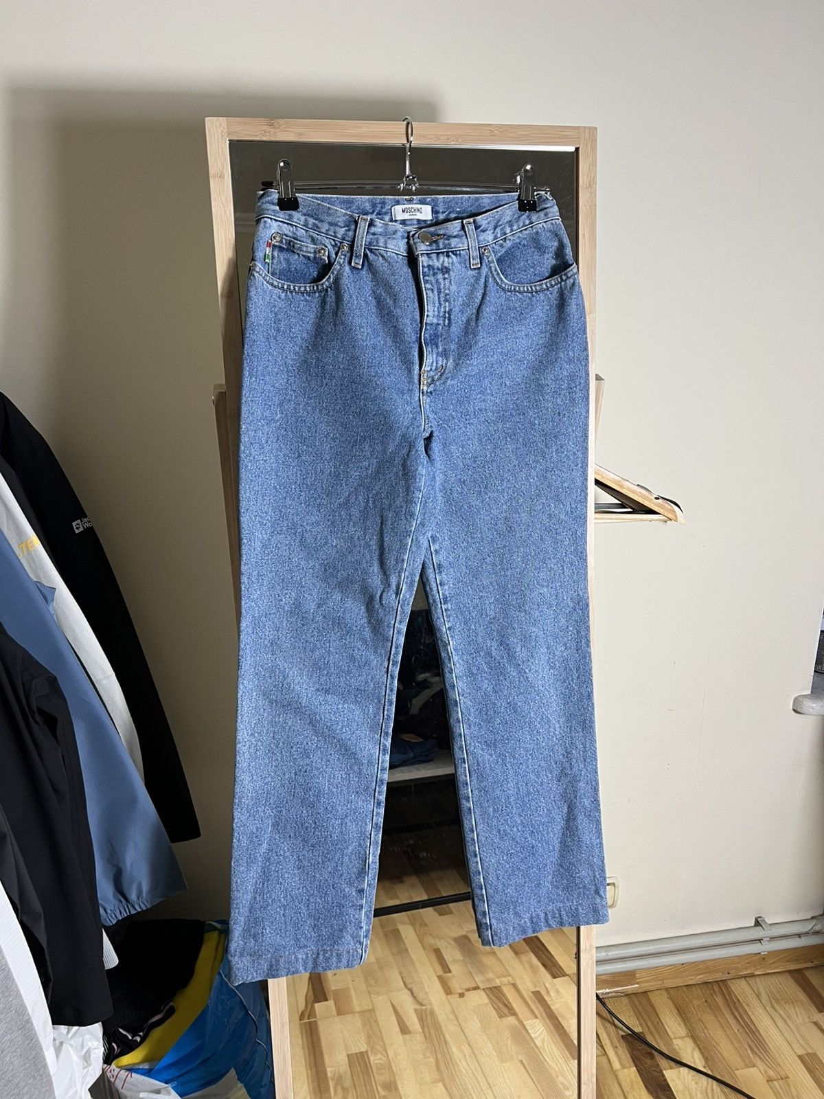 Moschino 🇮🇹90’s Vintage Moschino Metal Peace Relaxed Mom Jeans Size 29 Size 29" - 7 Thumbnail