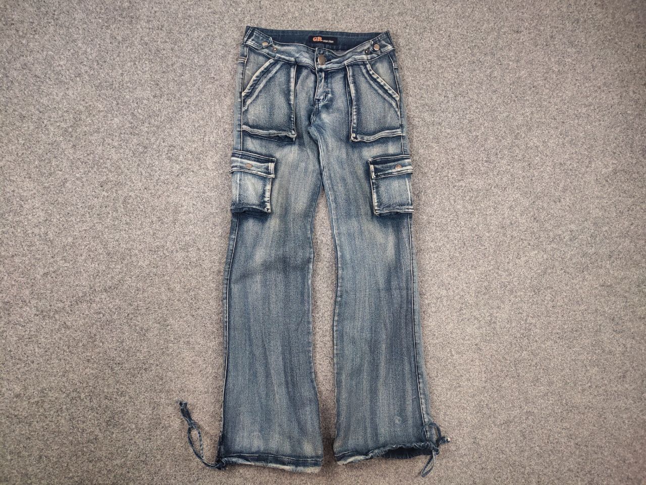 Le Grande Bleu (L.G.B.) GR Vintage Faded Y2K lGB Y2K Opium Style Cargo Flared Jeans Size 30" / US 8 / IT 44 - 6 Thumbnail