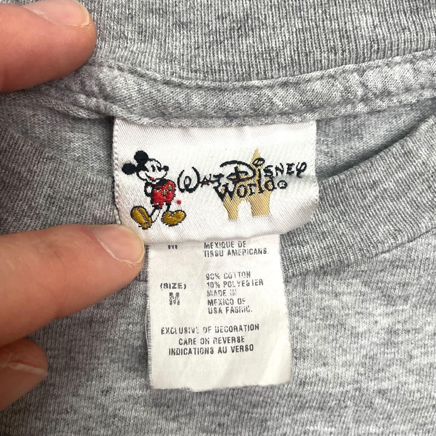 Disney VINTAGE Disney Mickey Mouse Graphic T-Shirt Womens Medium Gray Crew Casual Tee Size M / US 6-8 / IT 42-44 - 6 Thumbnail