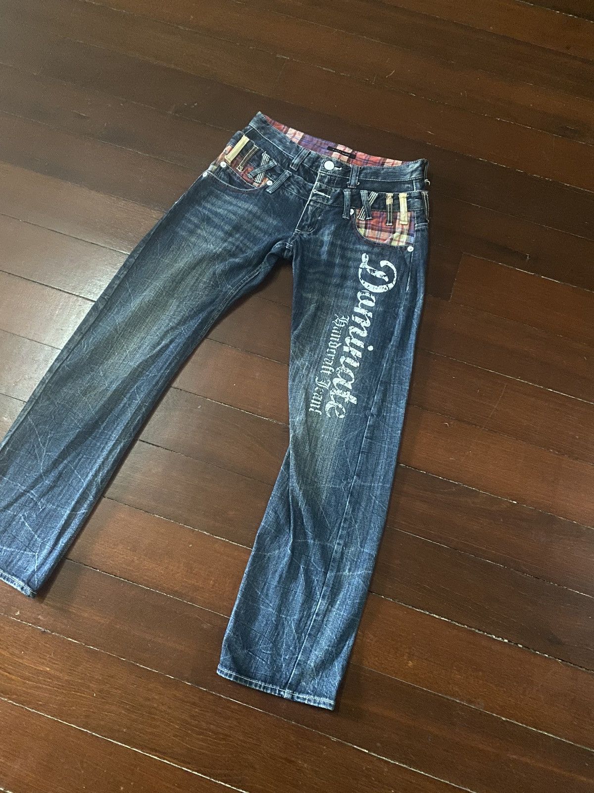 Japanese Brand FIRE DOMINATE HANDCRAFT DOUBLE WAIST FLARE JEANS HONEY COMB Size US 33 - 3 Thumbnail