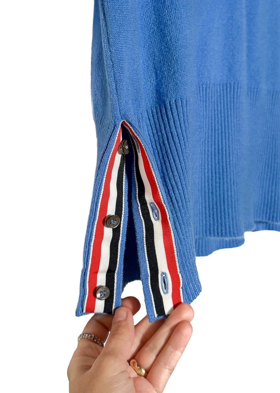 Thom Browne Thom Browne Blue Cashmere 4-Bar Short Sleeve Knit Polo Shirt Size US XL / EU 56 / 4 - 4 Thumbnail