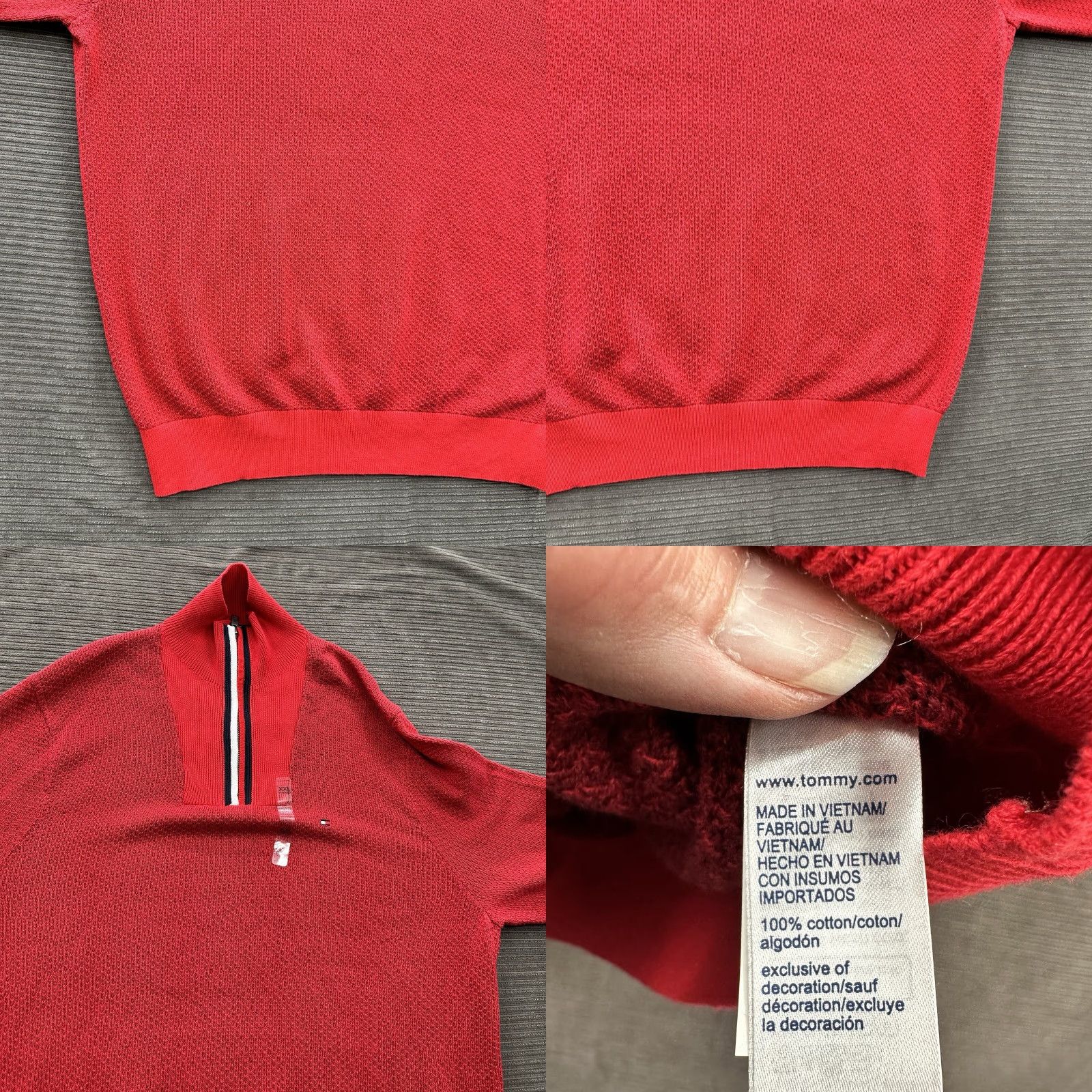 Tommy Hilfiger Tommy Hilfiger Sweater Mens 2XL Red Cotton Long Sleeve 1/4 Zip Mock Neck Preppy Pullover Knit Size US XXL / EU 58 / 5 - 8 Thumbnail