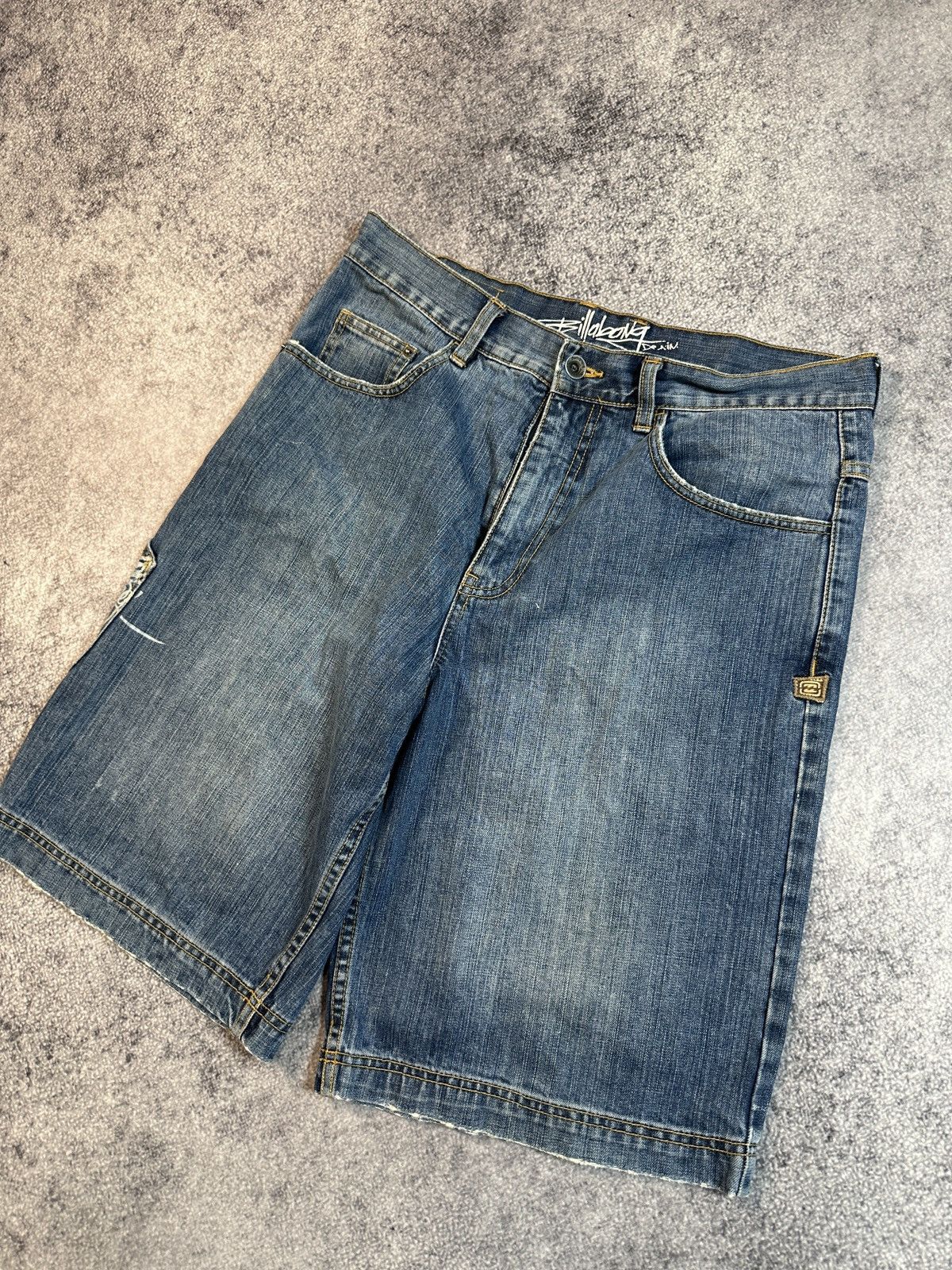 Billabong × Vintage Y2K Vintage Billabong Denim Shorts Rap Baggy Streetwear L Size US 34 / EU 50 - 4 Thumbnail