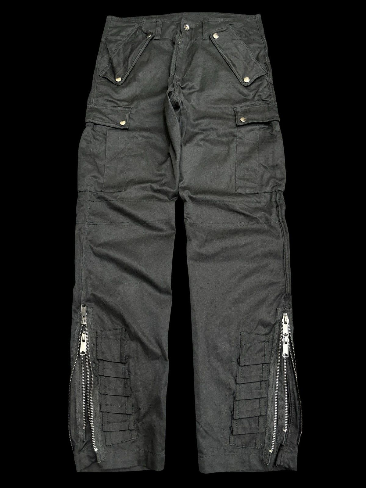 Japanese Brand 💥Punk Style💥Semantic Design Multipockets Zipper Pant F488 Size US 33 - 1 Thumbnail