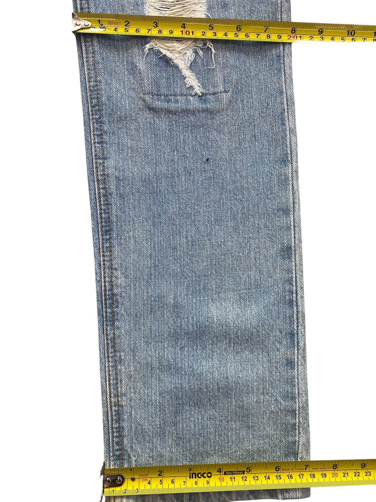 Japanese Brand Rote Rose Distressed Patch Work Style Straight Leg Jeans Size US 30 / EU 46 - 9 Thumbnail