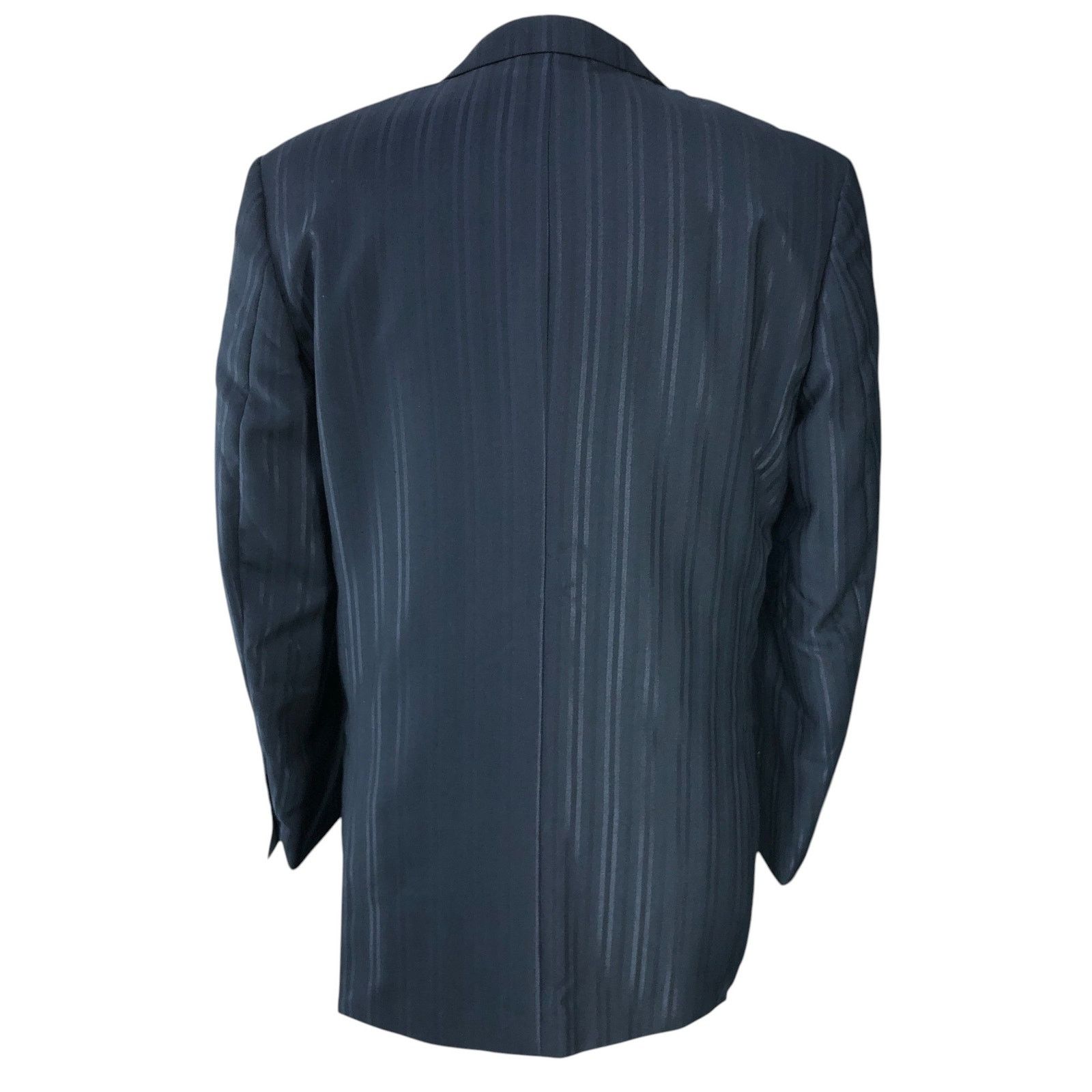 Stacy Adams Stacy Adams Size 40R Suit Three 3 Piece Drop 4 Blue Striped Size 40R - 8 Thumbnail