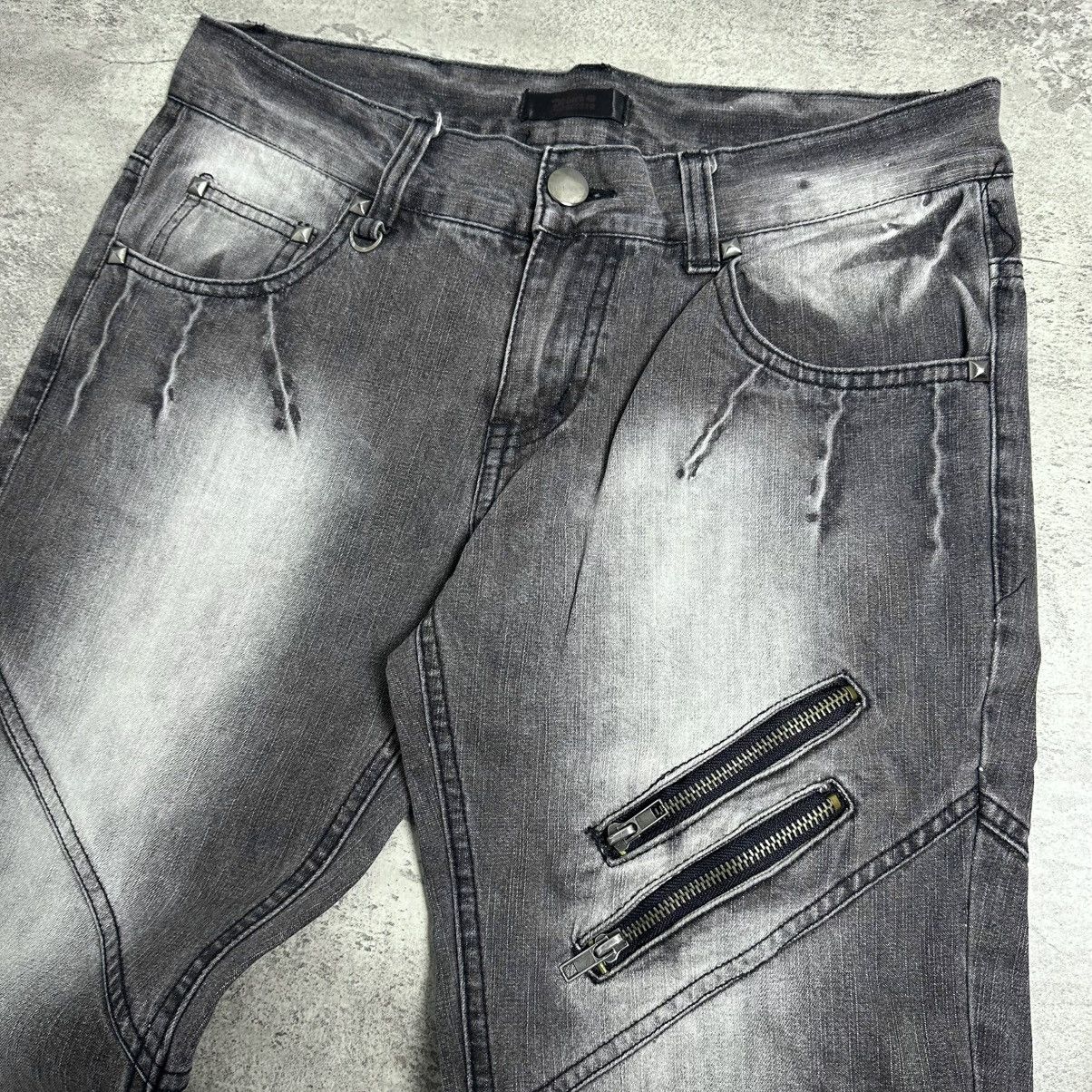 Japanese Brand Black Baccara Distressed Flared Bondage Pants Size US 32 / EU 48 - 9 Thumbnail