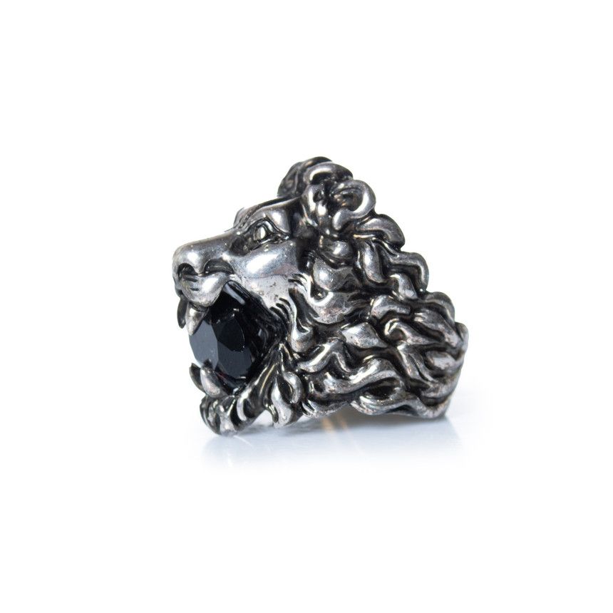 Gucci Gucci, Unisex lion ring head with black stone Size ONE SIZE - 6 Thumbnail