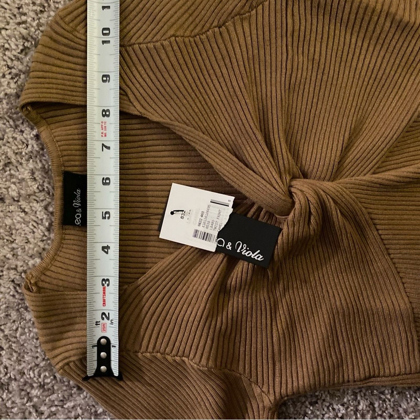 & Other Stories Lea & Viola Camel Ribbed Twist Top Size S / US 4 / IT 40 - 6 Thumbnail