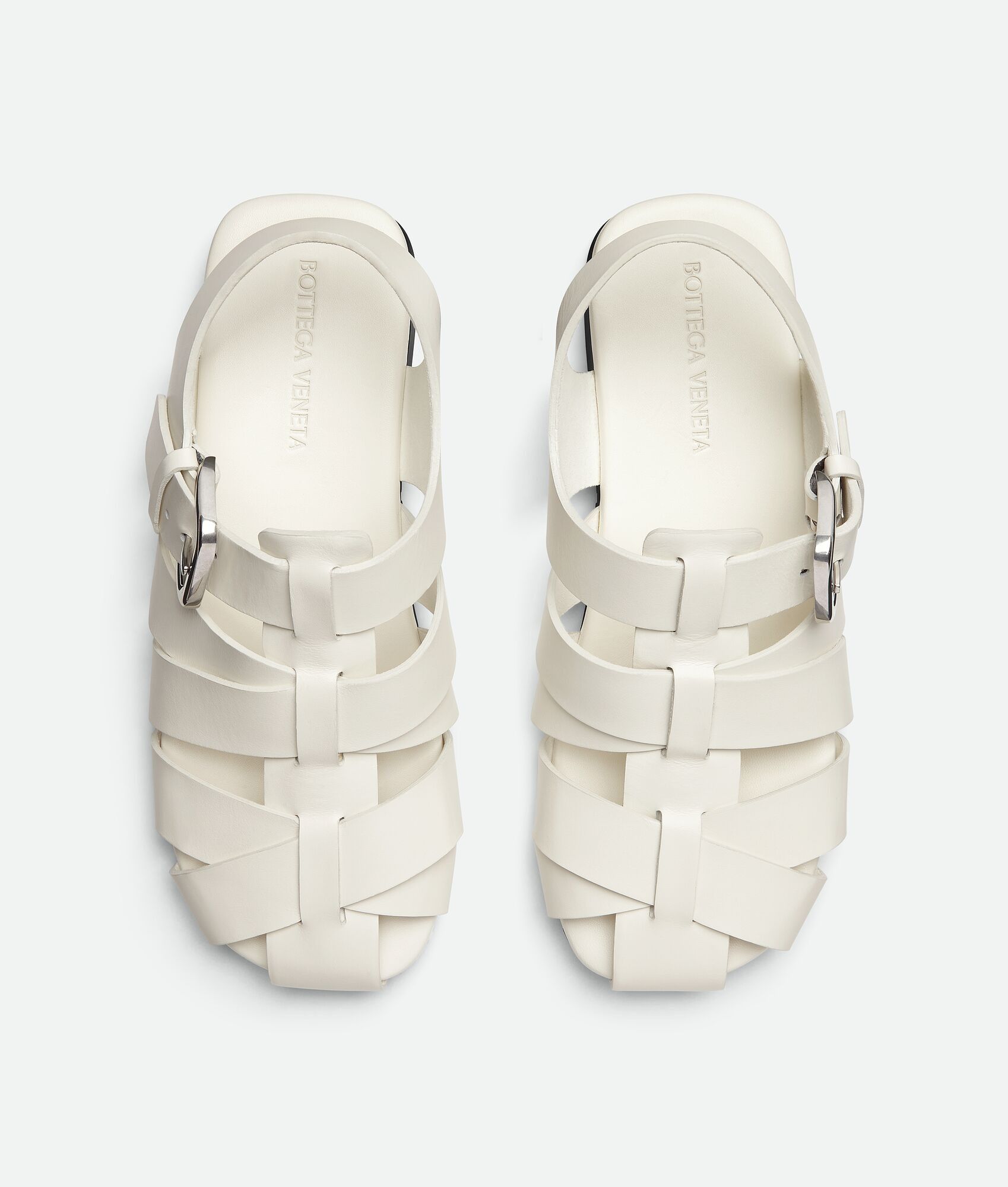 Bottega Veneta o1bcso1str0725 Alfie Sandals in White Size US 12 / EU 45 - 4 Thumbnail
