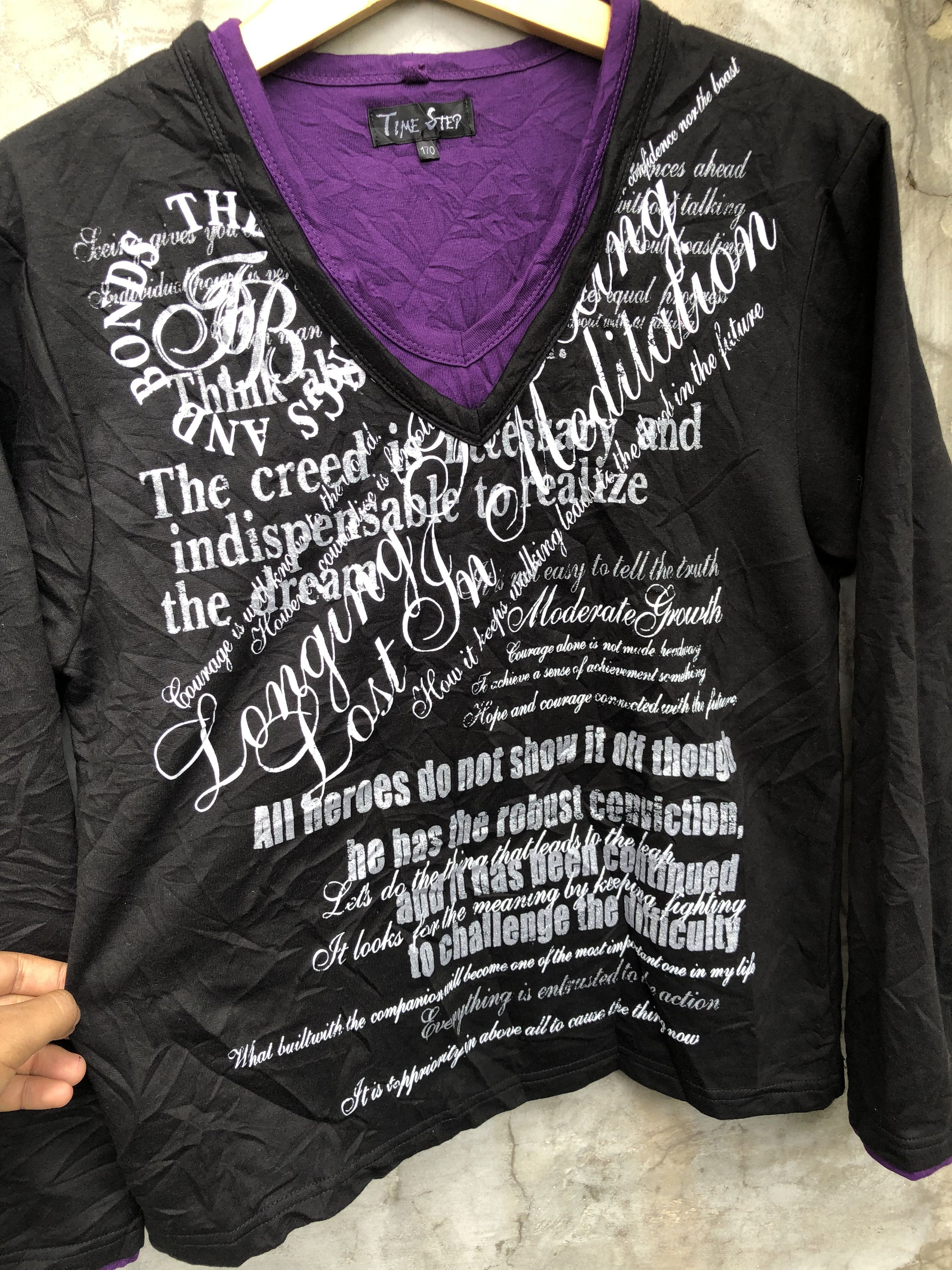 20471120 Y2K Japanese Poem Longsleeve Size US M / EU 48-50 / 2 - 2 Thumbnail