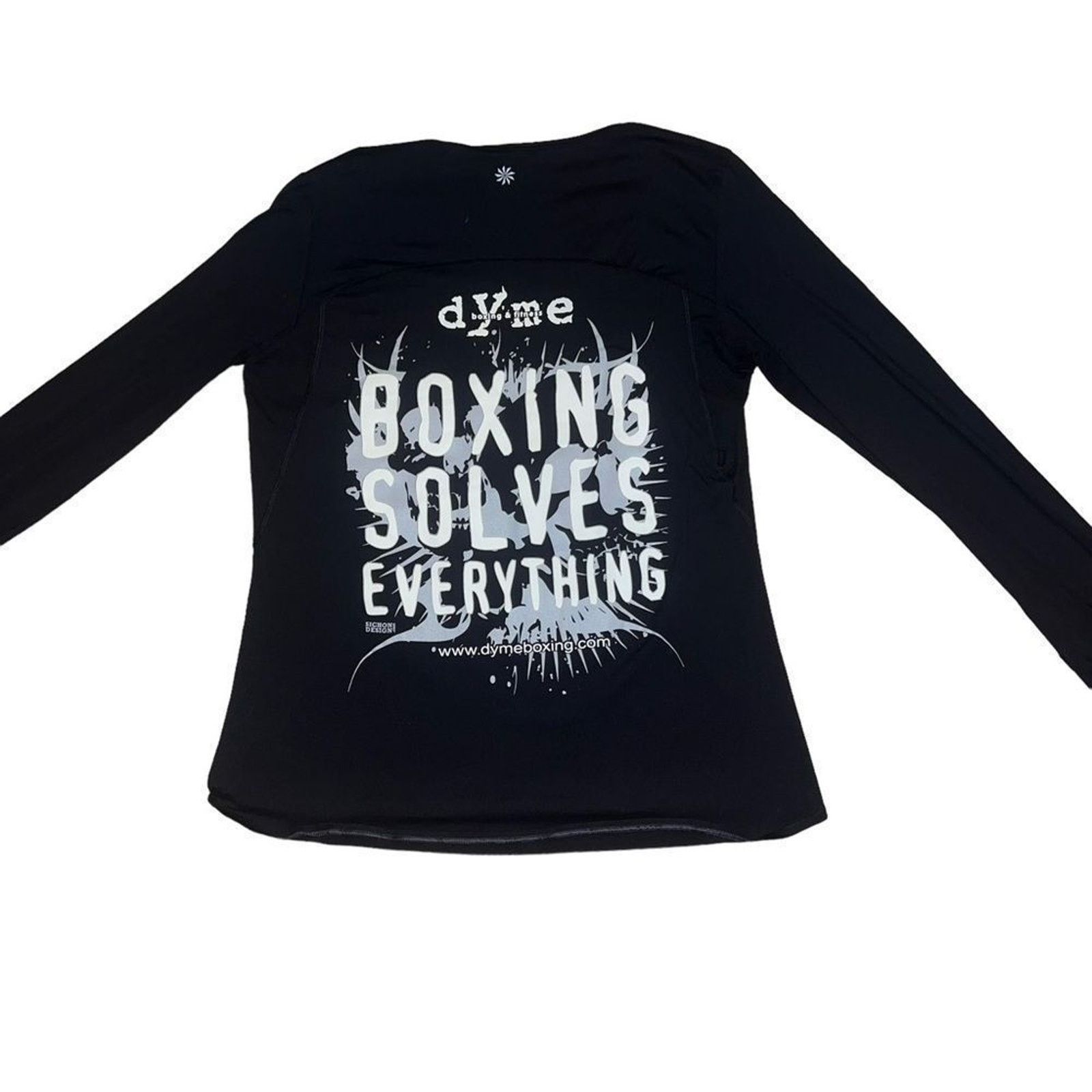 Athleta Athleta Long Sleeve Performance Top Large Black Graphic Size L / US 10 / IT 46 - 4 Thumbnail