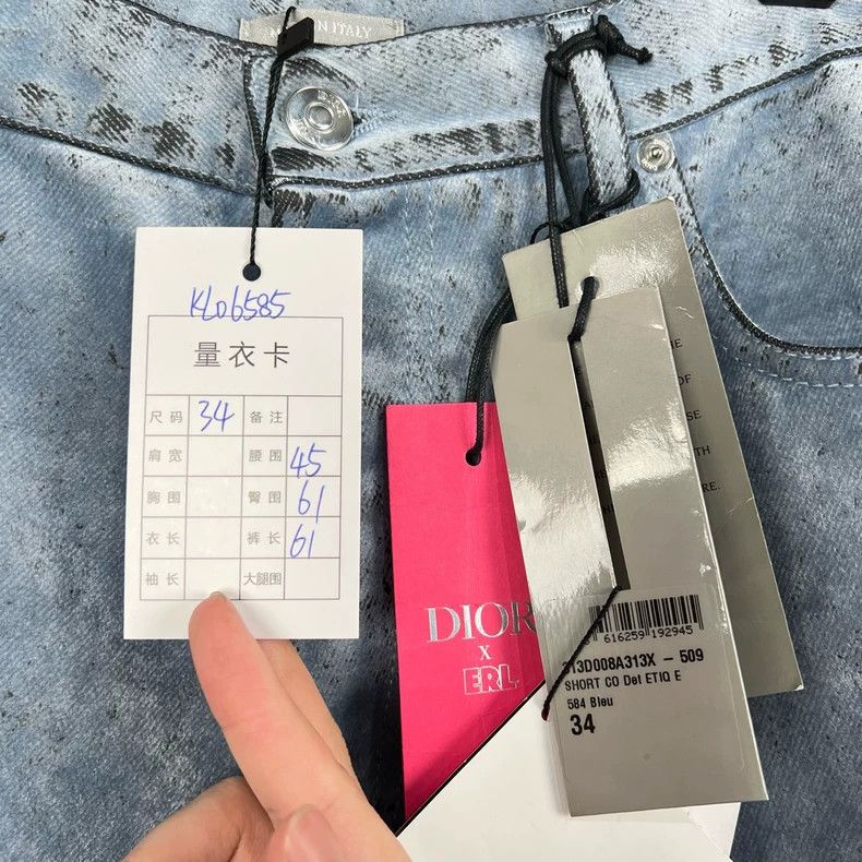 Dior Dior ERL co-branded blue and gray velvet coated denim short Size 42" / US 20 - 8 Thumbnail