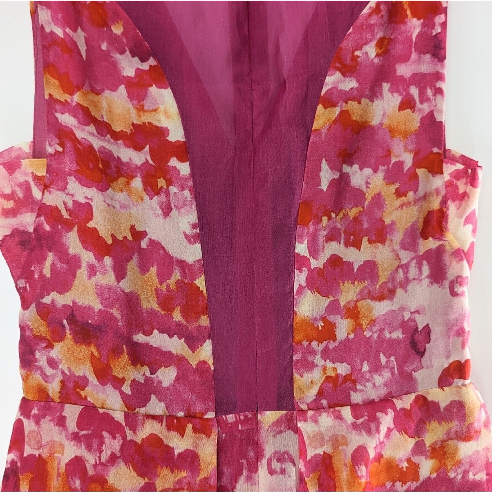 Whistles Whistles Pink Printed Silk A-Line Dress pockets V-Neck Size XS / US 0-2 / IT 36-38 - 3 Thumbnail
