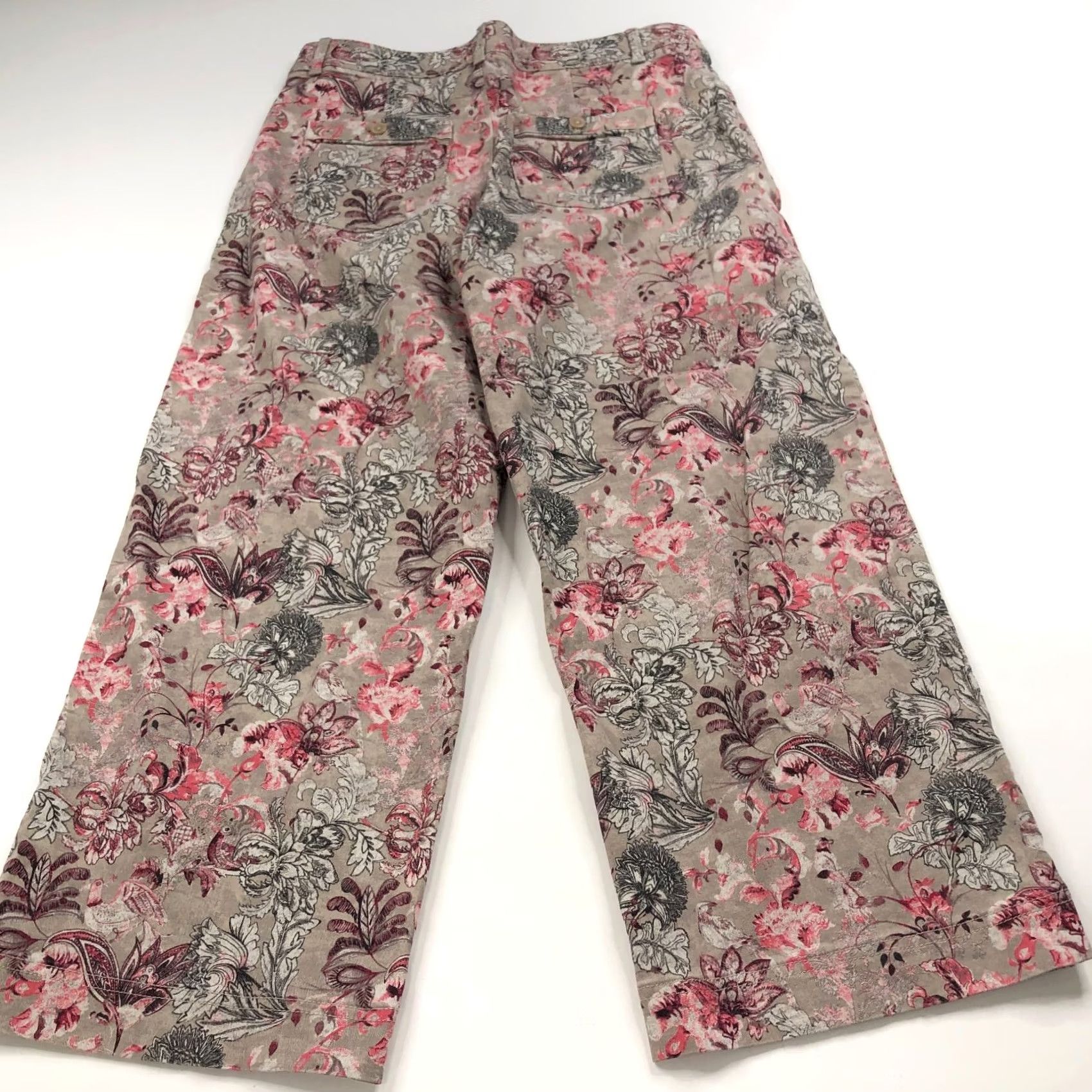 Vintage Chico's Pants Boho Floral High Rise Wide Leg Pull On Elastic Cotton Rayon Spandex Straight Front Pockets Regular 1 33W 26L Womens Modern Vintage: No Size 24" / US 00 / IT 34 - 2 Thumbnail