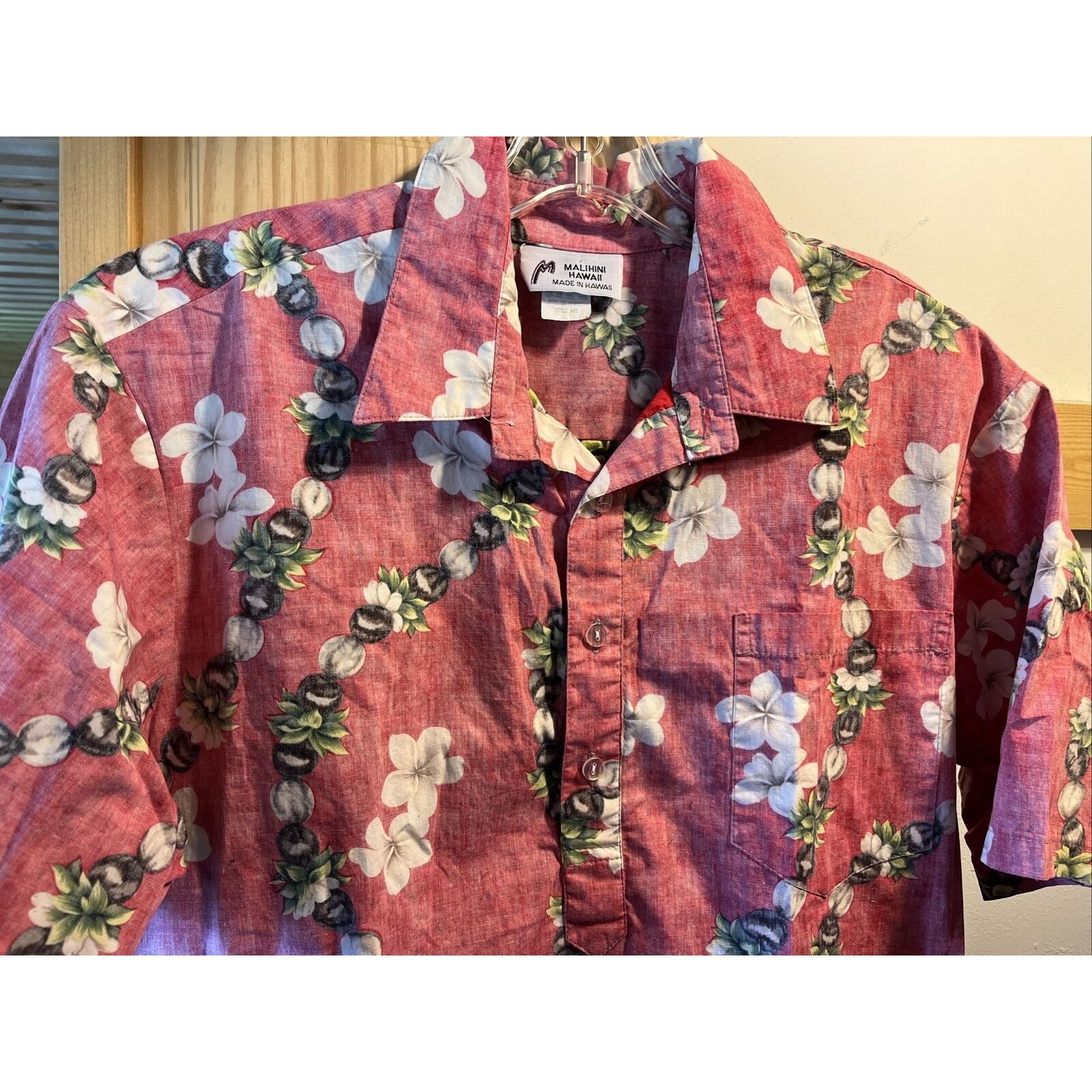 Other Malihini VTG Men's L Red SS 1/2 Button Cotton Hawaiian Shirt Size US L / EU 52-54 / 3 - 7 Thumbnail