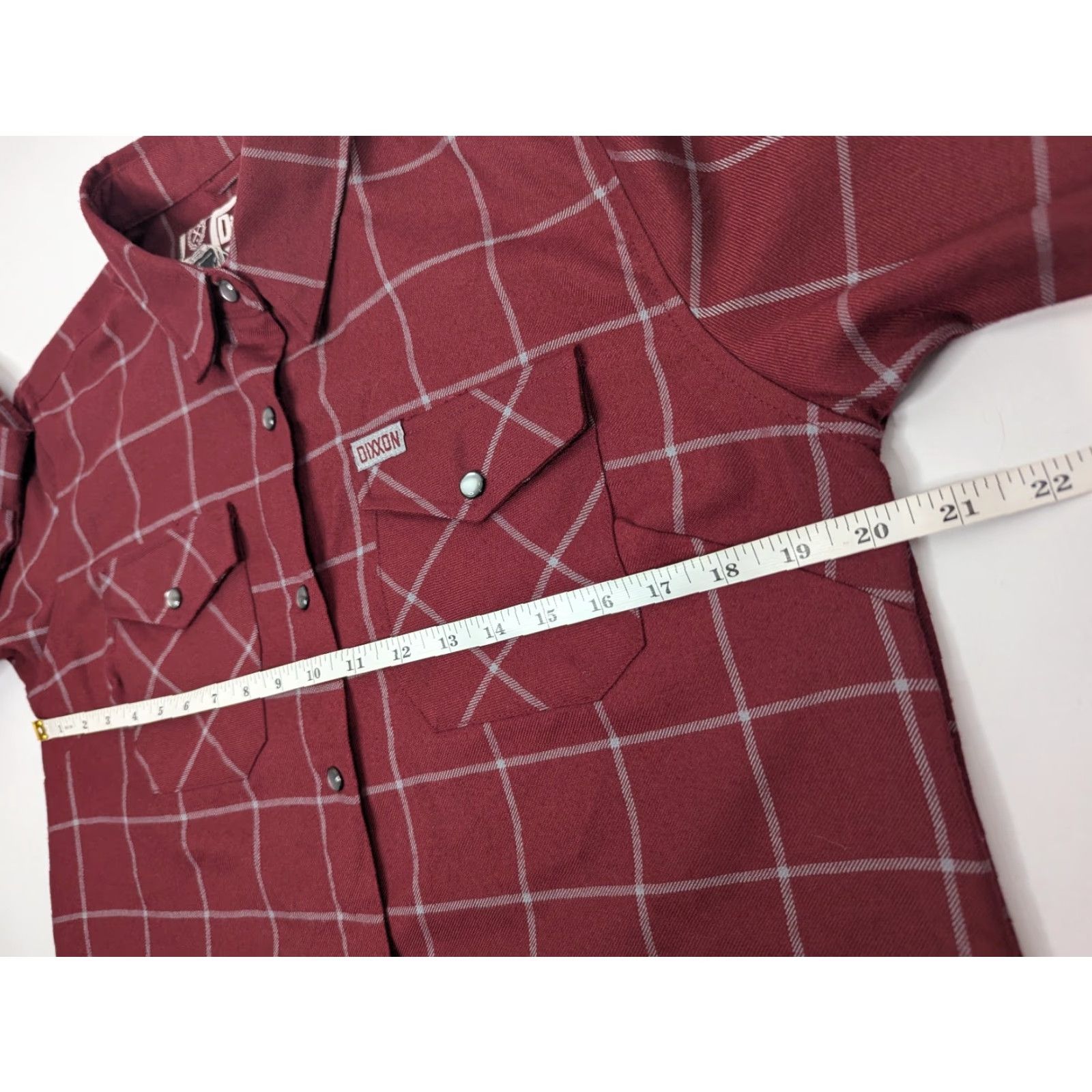 Vintage Dixxon Shirt Women Large The Underground Burgundy Pearl Snap Long Sleeve Plaid Red Button-Up Casual Travel Workwear Size L / US 10 / IT 46 - 6 Thumbnail