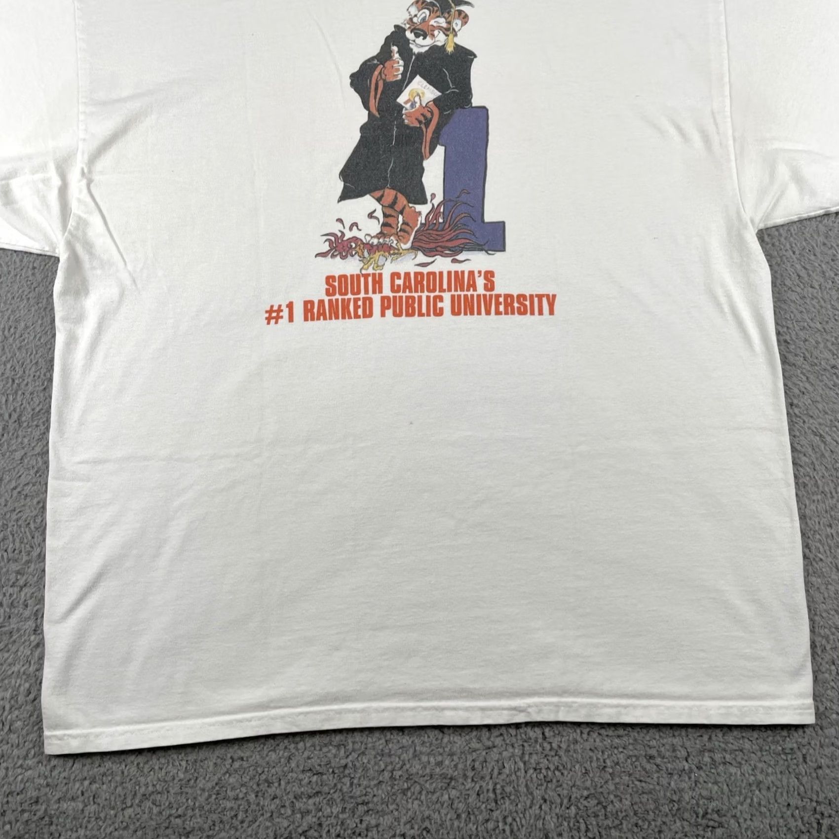 Hanes VINTAGE Hanes Beefy-T XL White T-Shirt Clemson Tigers South Carolina’s #1 University Mens T-Shirt 90s College Sports University Boys Girls? Size US XL / EU 56 / 4 - 5 Thumbnail
