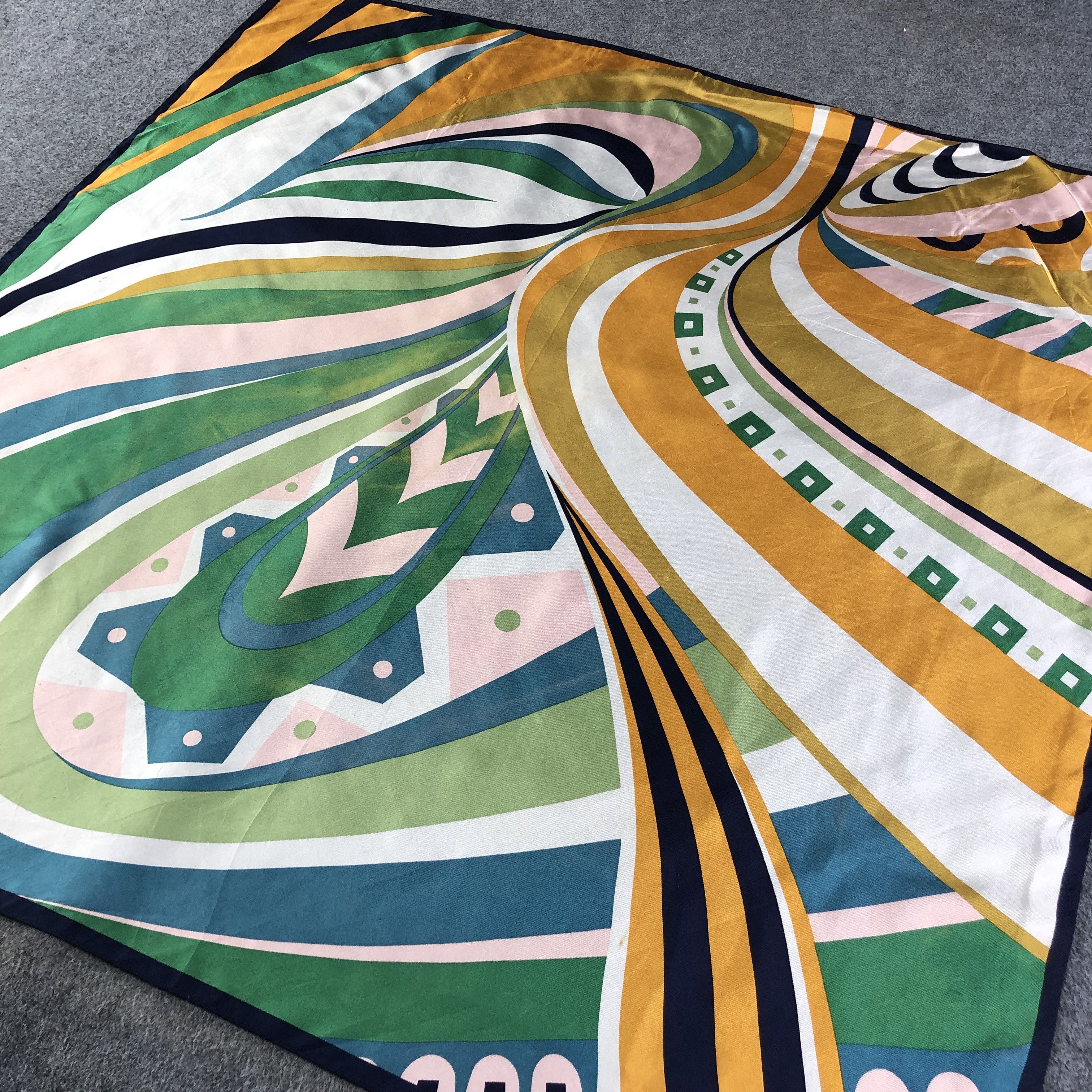 Vintage Abstract Design Silk Scarf M478 Size ONE SIZE - 2 Thumbnail