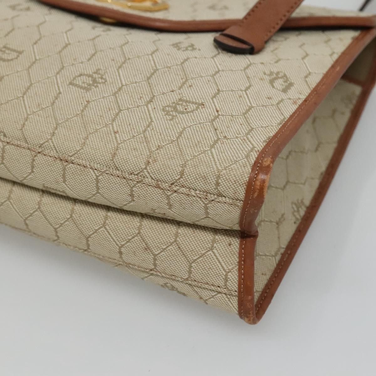 Dior DIOR Honeycomb Canvas Shoulder Bag Beige Gold Size ONE SIZE - 9 Thumbnail
