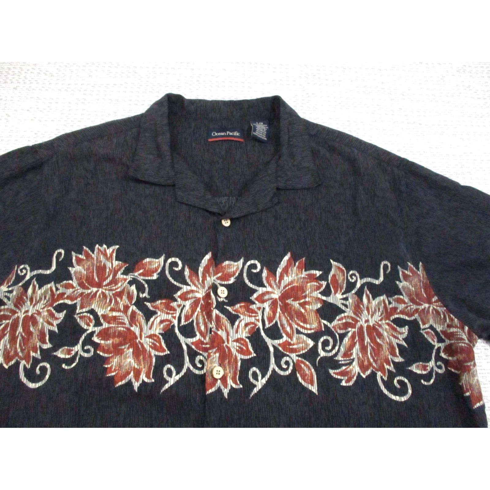 Ocean Pacific Ocean Pacific Shirt Mens L Black Floral Hawaiian Button Up Camp Casual Size US L / EU 52-54 / 3 - 4 Thumbnail