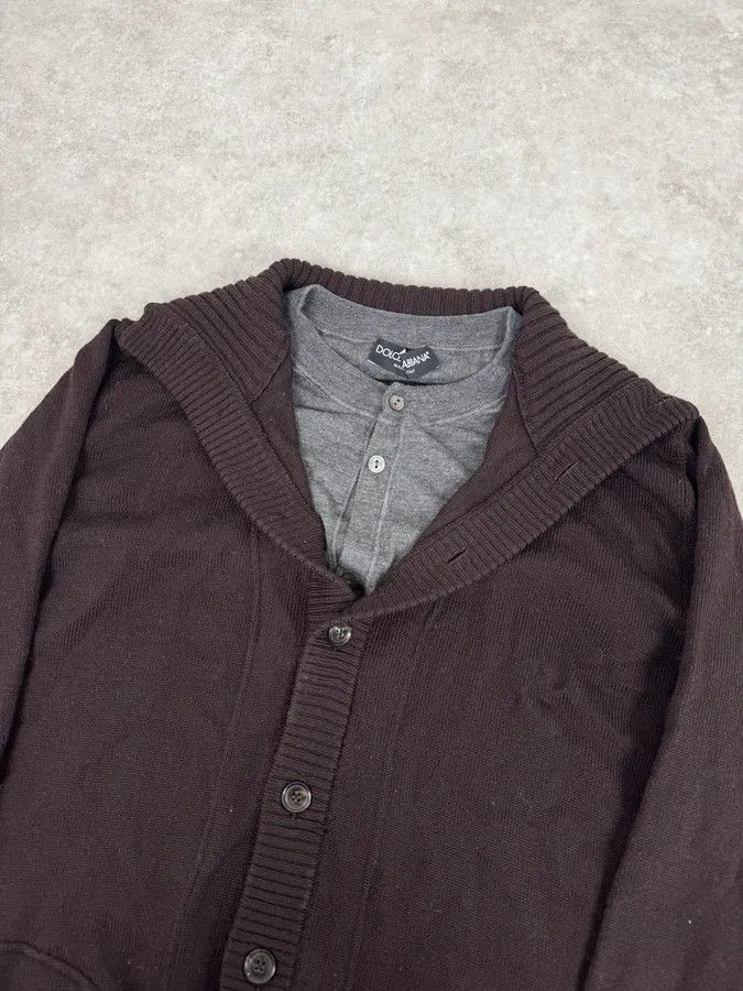 Dolce & Gabbana AW2005 Dolce & Gabbana Brown & Grey Layered Double Cardigan Sweater Size US L / EU 52-54 / 3 - 6 Thumbnail