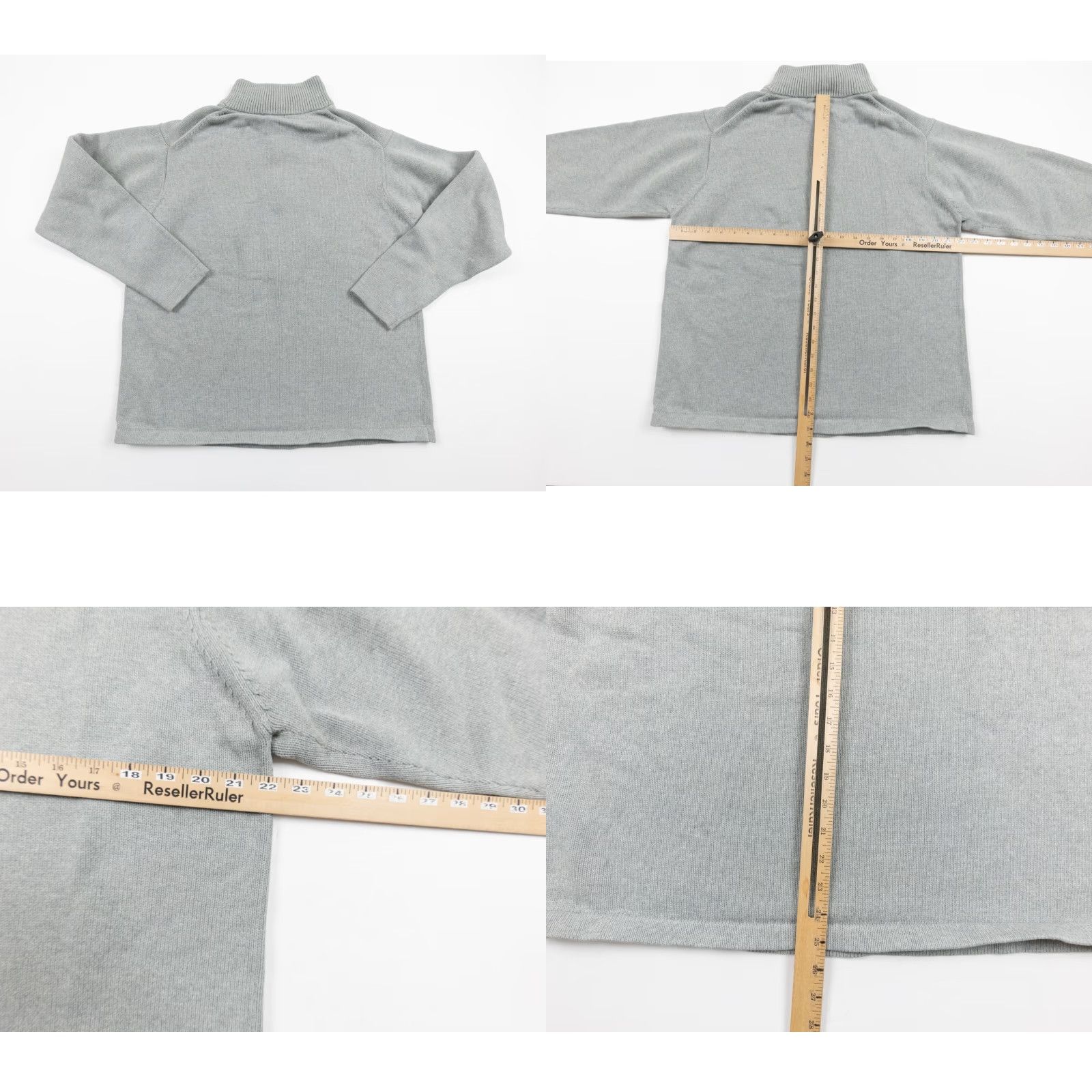 Vintage LL Bean Men’s 1/4 Zip Pullover Sweater Knit Cotton Gray Large Regular Mock Neck Knitwear, Outdoor Style, Adult Mens M- L Size US L / EU 52-54 / 3 - 8 Thumbnail