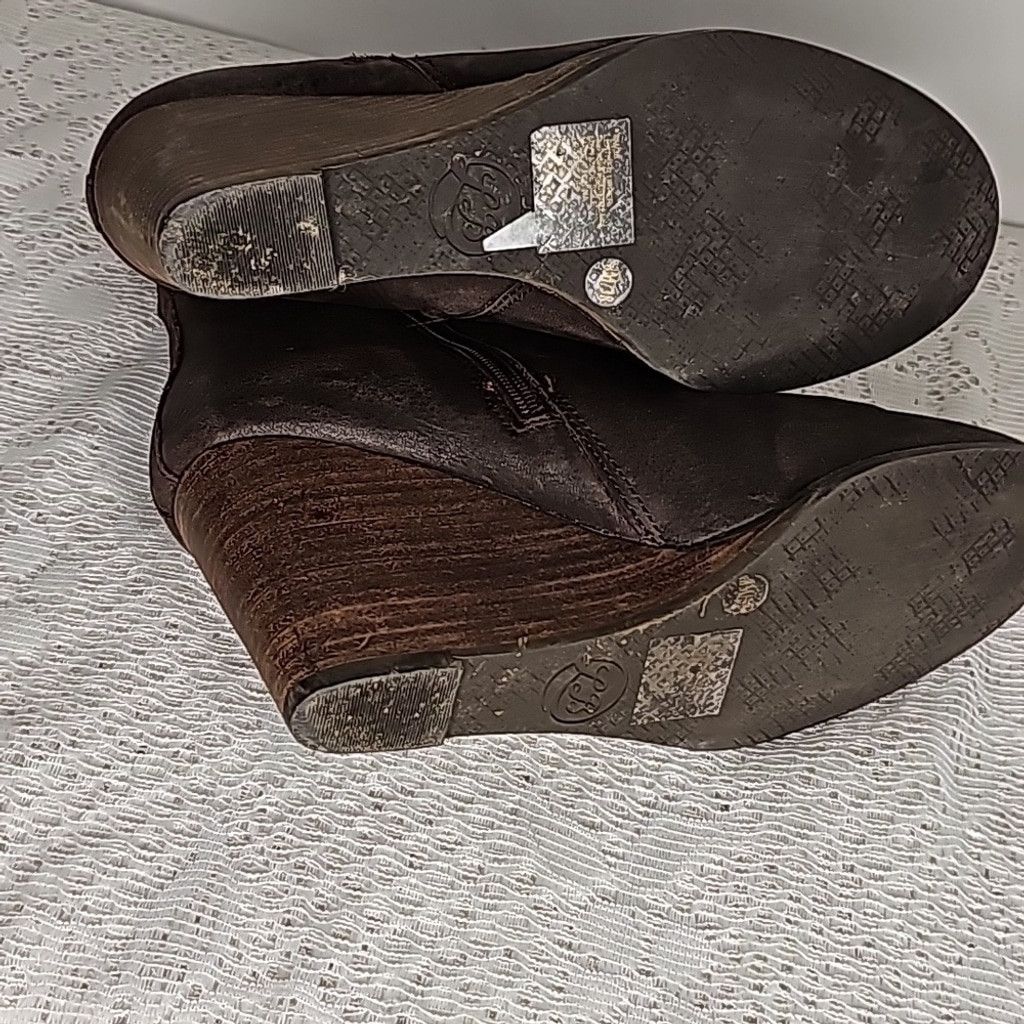 Lucky Brand Lucky Brand Yorque leather brown wedge ankle boots sz 8 Size US 8 / IT 38 - 7 Thumbnail