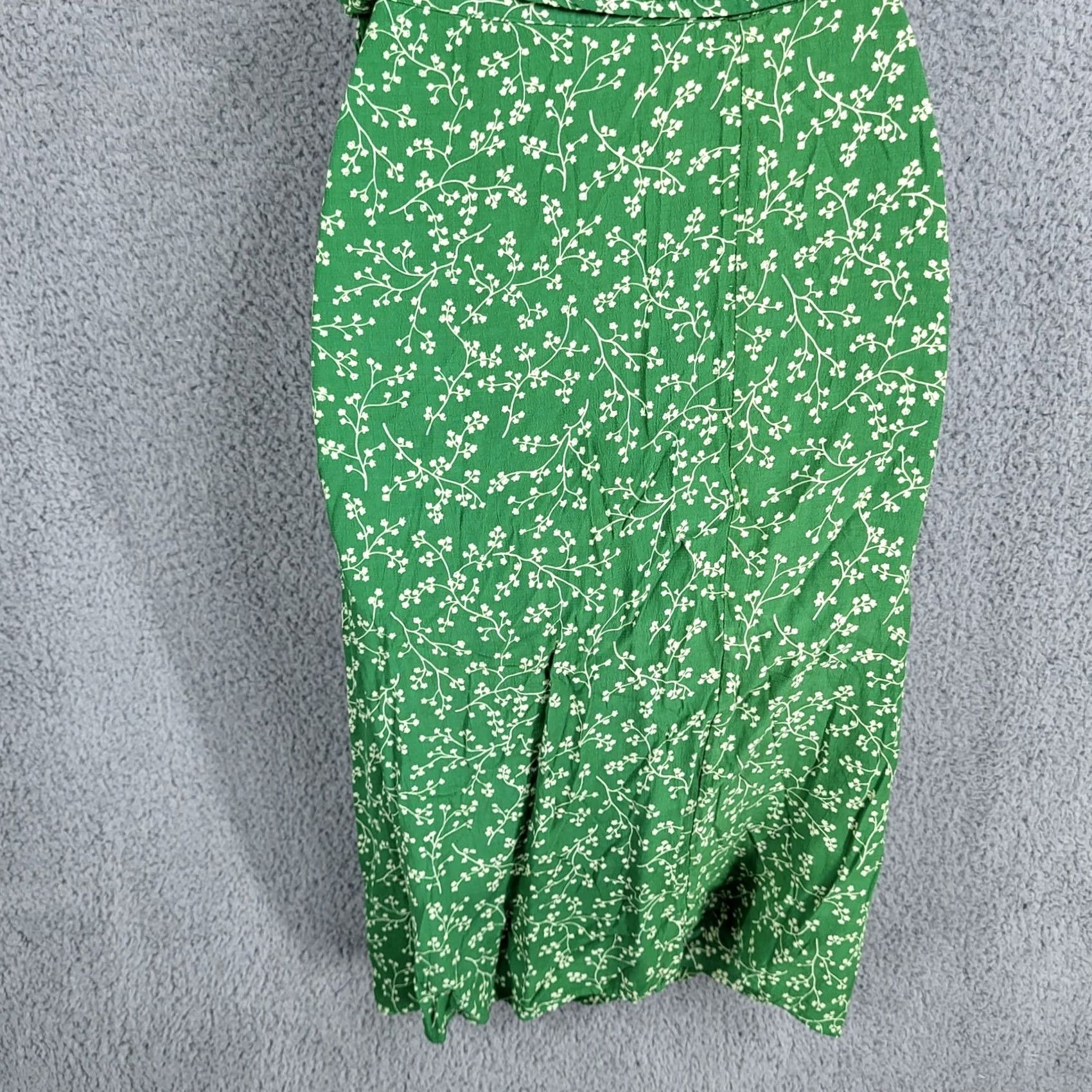 Vintage FAITHFULL THE BRAND Dress Set Violette Green Floral Midi Sleeveless A-Line 2 Women Size XS / US 0-2 / IT 36-38 - 4 Thumbnail