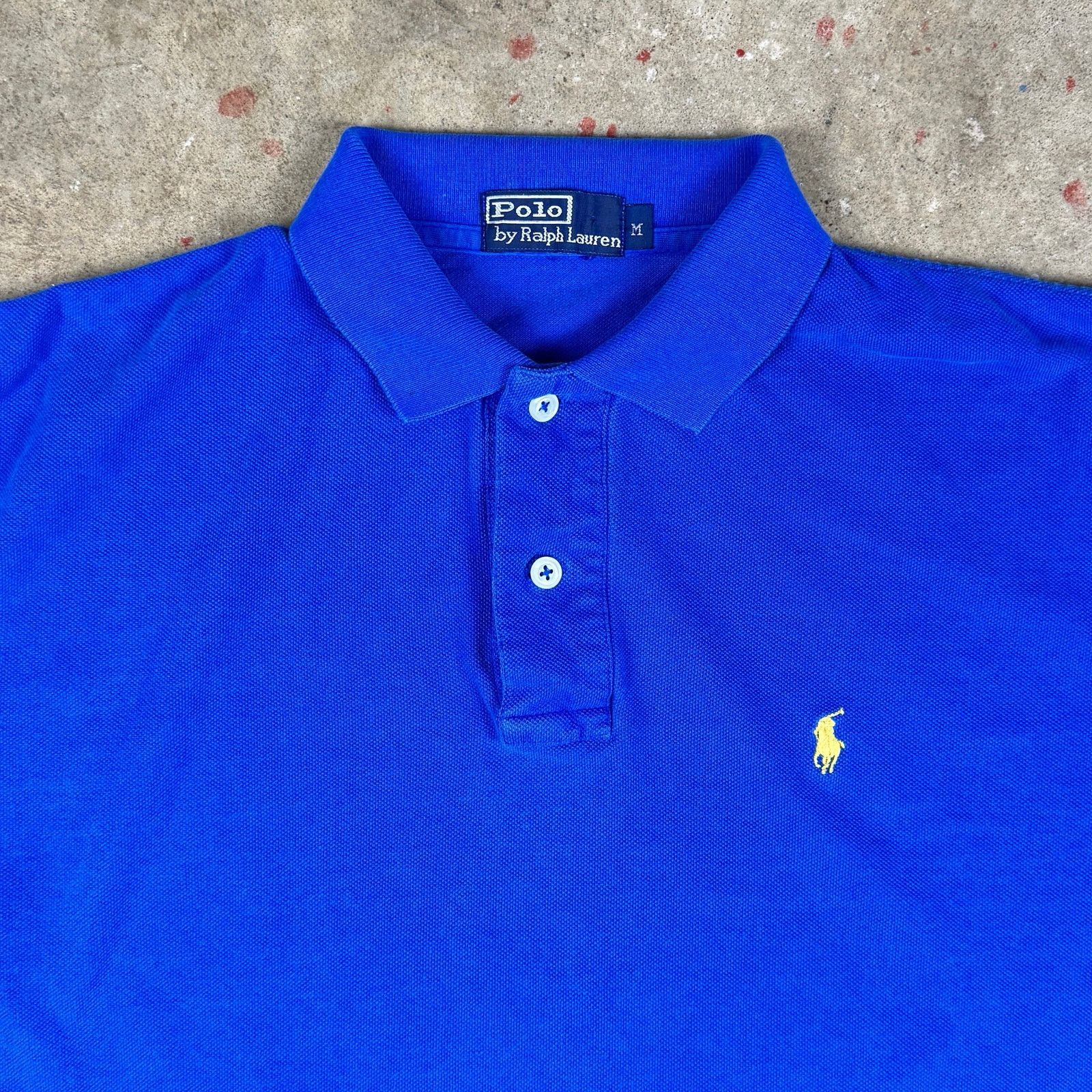 Polo Ralph Lauren Vtg Polo Ralph Lauren Men’s M Blue Polo Yellow Pony 90s Size US M / EU 48-50 / 2 - 2 Thumbnail