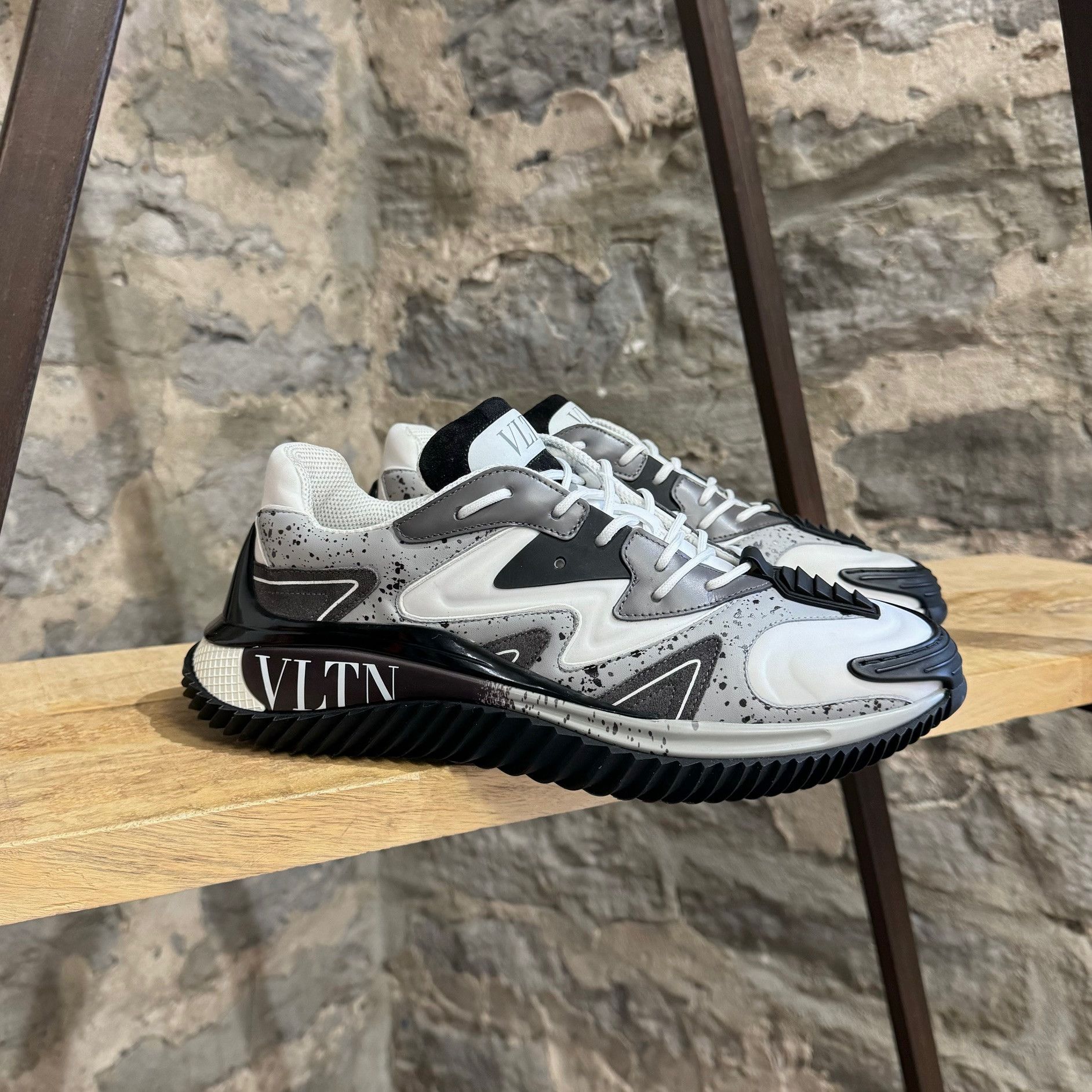 Valentino Valentino VLTN Wade Runner Black White Grey Sneakers Size US 7 / EU 40 - 1 Thumbnail