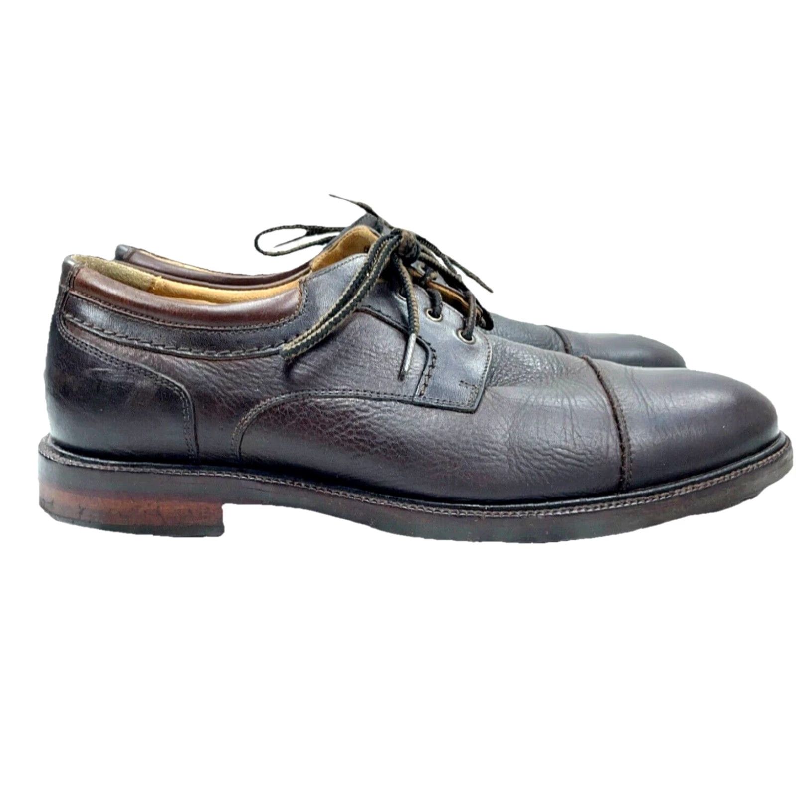 Johnston & Murphy Johnston & Murphy Dress Oxford Shoes Cap Toe Brown Leather 20-8922 M 10 Mens Brogue Sheepskin Lining Leather Upper Brown Style Classic Size ONE SIZE - 2 Thumbnail