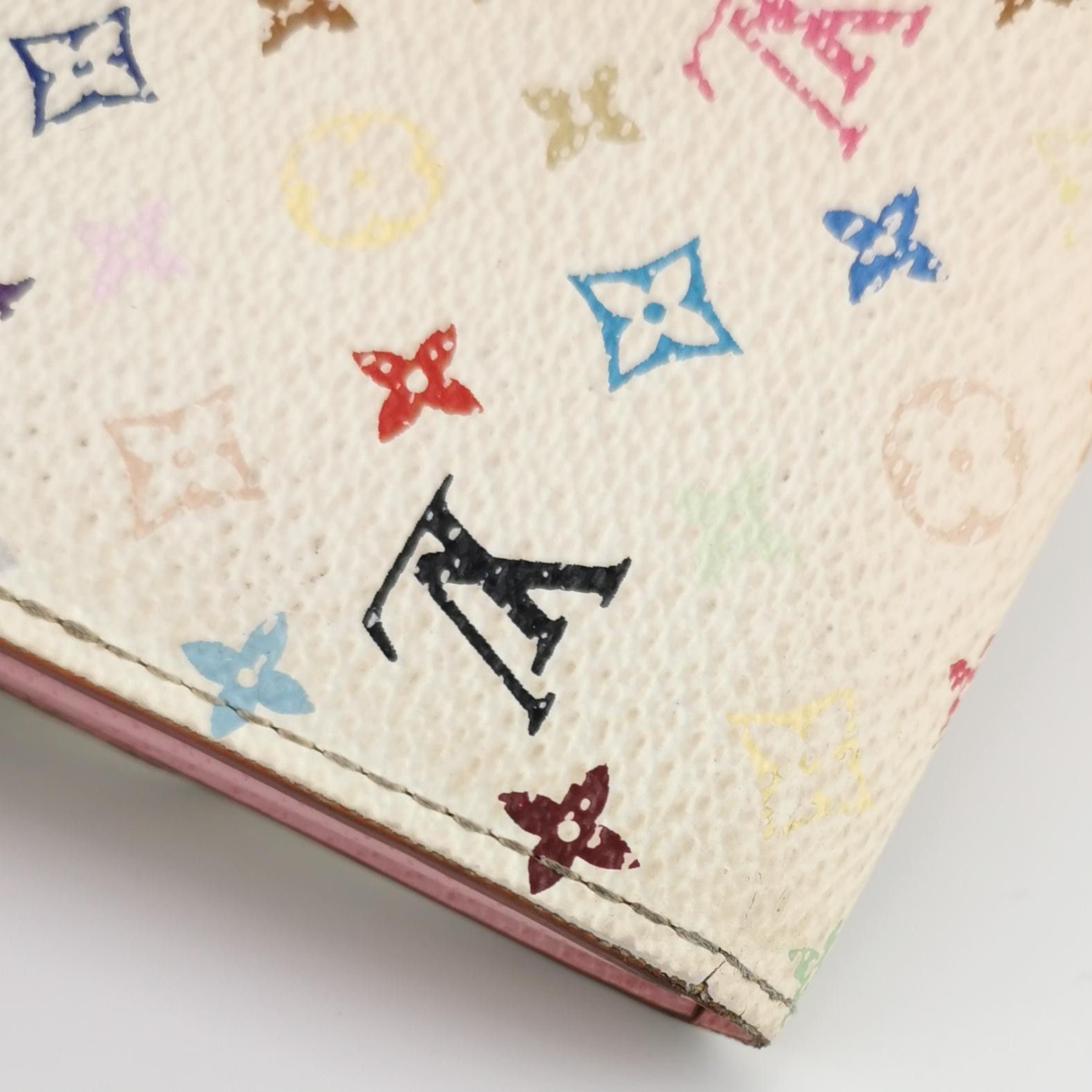 Louis Vuitton Louis Vuitton (LV) Cowhide White Tricolor Long Wallet -y250 Size ONE SIZE - 4 Thumbnail